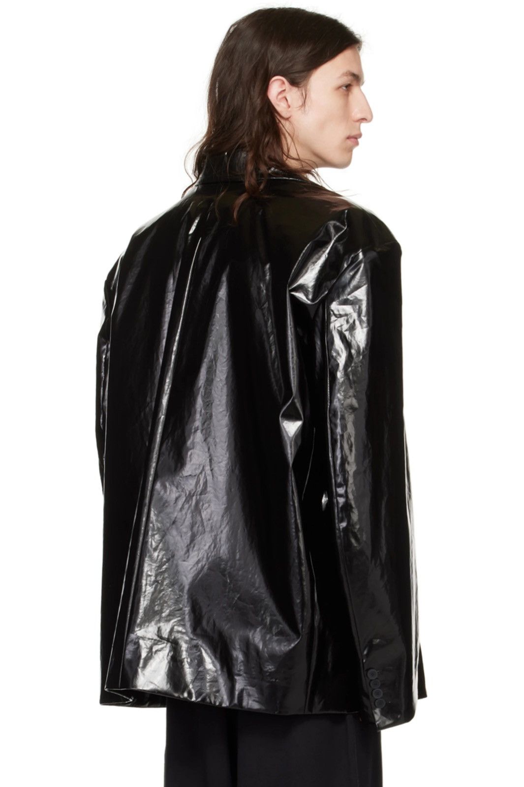 Balenciaga Balenciaga Black Crinkled Blazer Size US M / EU 48-50 / 2 - 9 Thumbnail