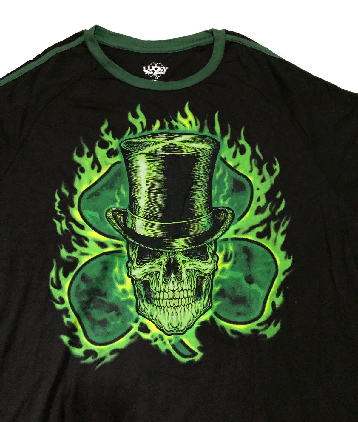 Lucky Brand Lucky Tee Shirt Mens Black Skull Clover Graphic Size US XXL / EU 58 / 5 - 3 Thumbnail