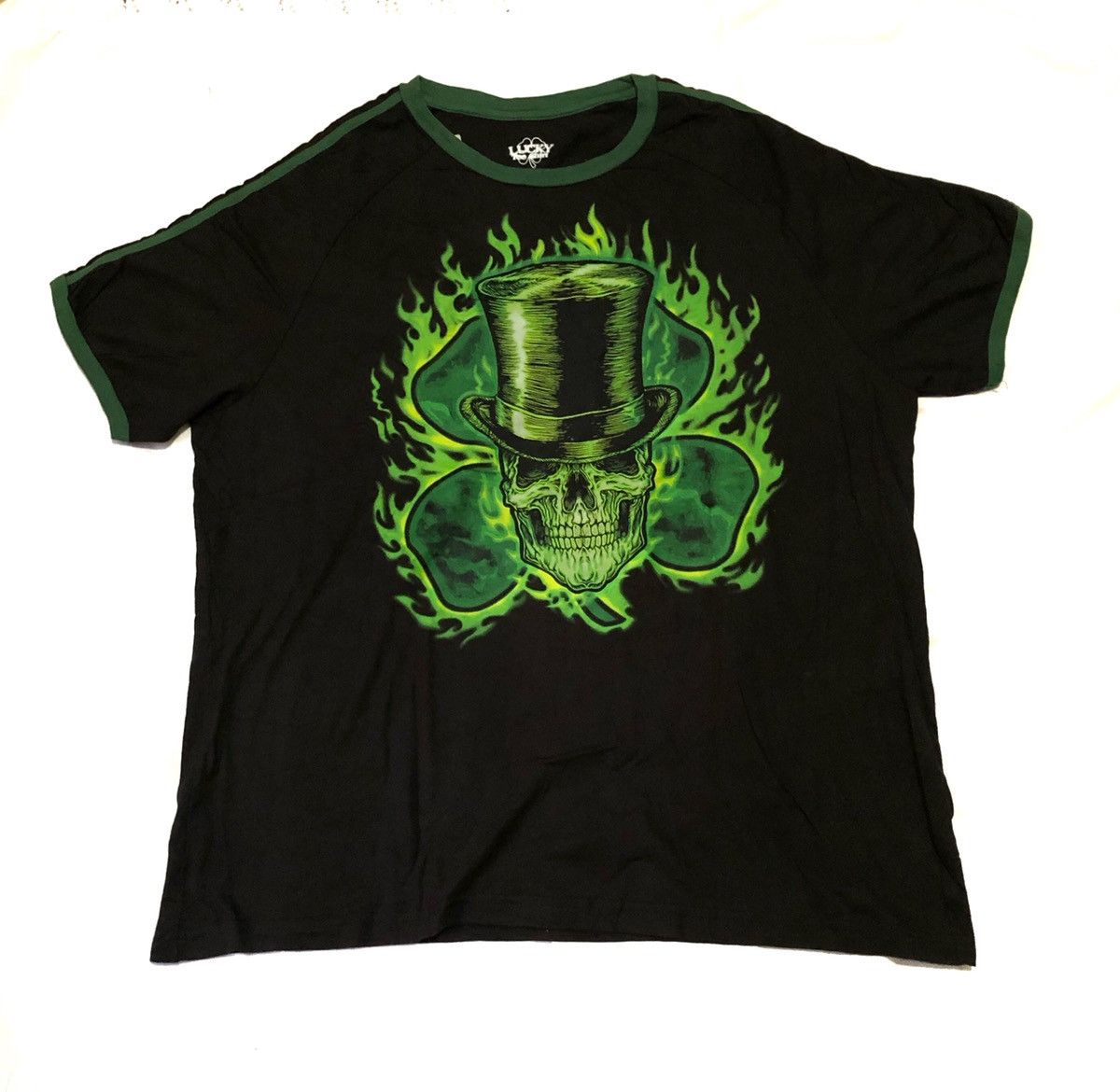 Lucky Brand Lucky Tee Shirt Mens Black Skull Clover Graphic Size US XXL / EU 58 / 5 - 1 Thumbnail