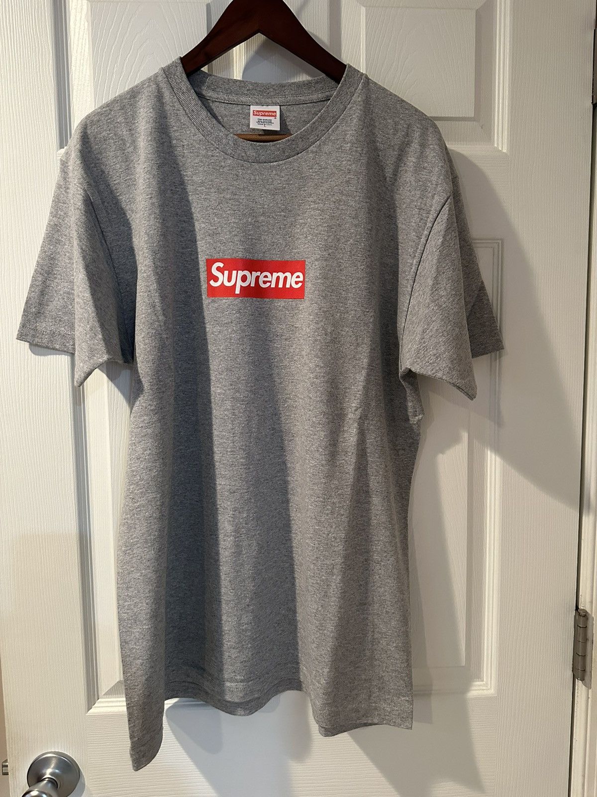 Supreme Supreme grey box logo 20th anniversary tee | Grailed