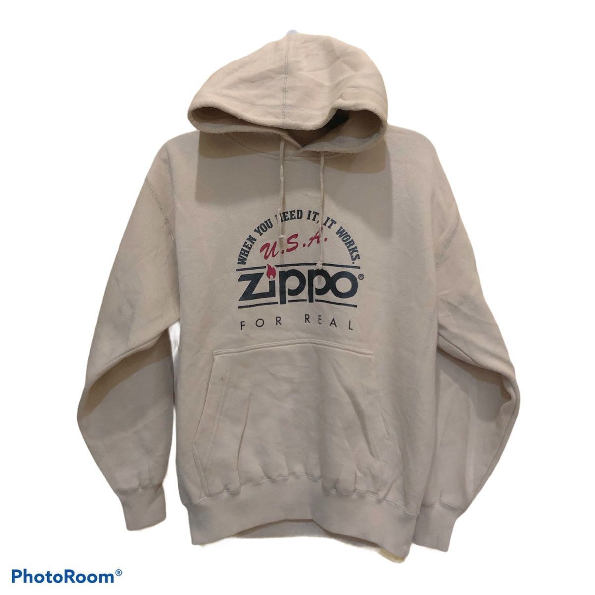 Vintage ZIPPO sweatshirt hodie big logo size XL