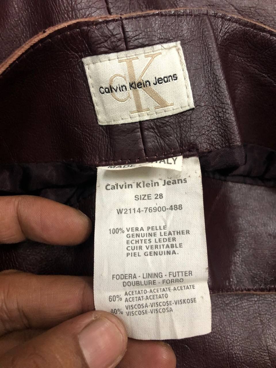 Calvin Klein Vintage Calvin Klien Jeans Leather Trousers Pants Size US 28 / EU 44 - 6 Thumbnail