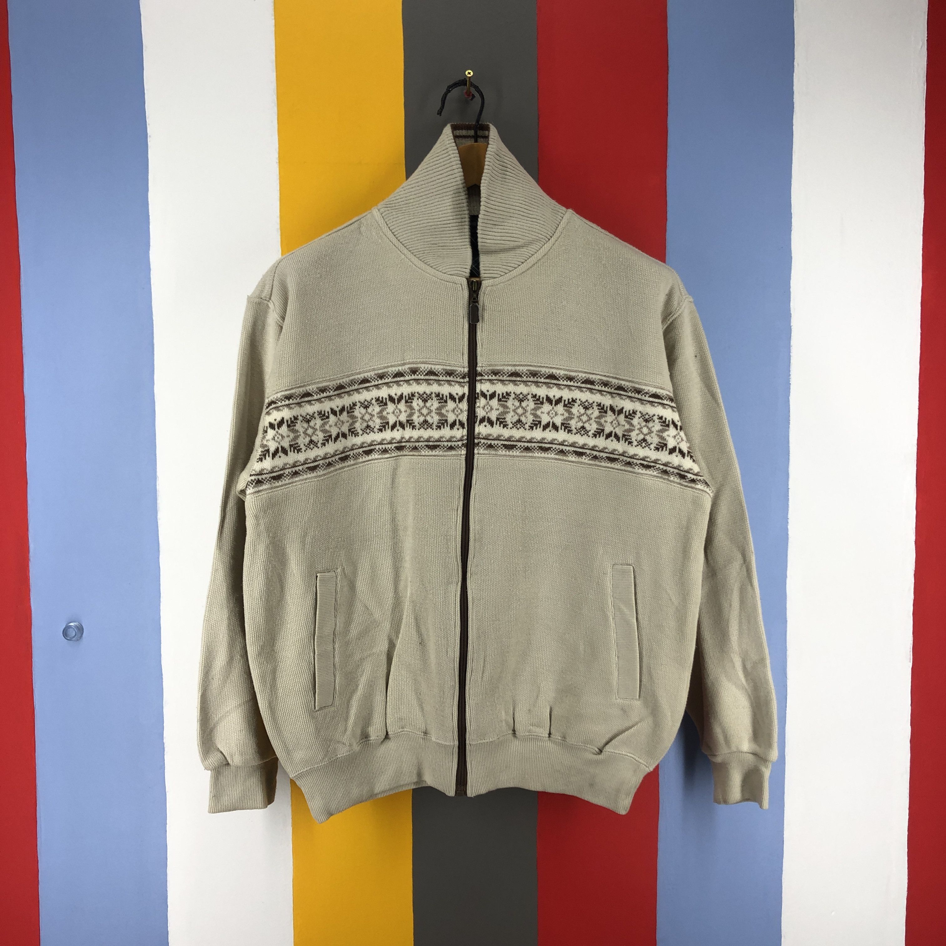 image of Lindbergh Turtle Neck Zipper Sweatshirt 0815/aa in Beige, Men's (Size Medium)