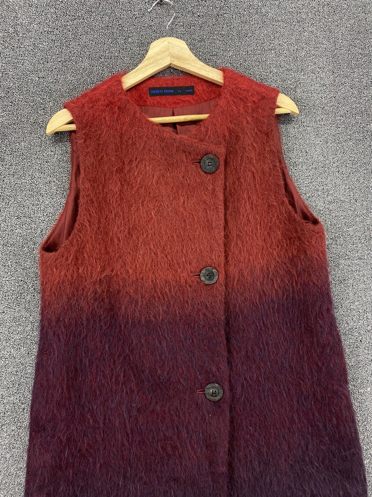 Japanese Brand Vintage Keiko Kishi by Nosh Faux Fur Long Vest Size M / US 6-8 / IT 42-44 - 3 Thumbnail