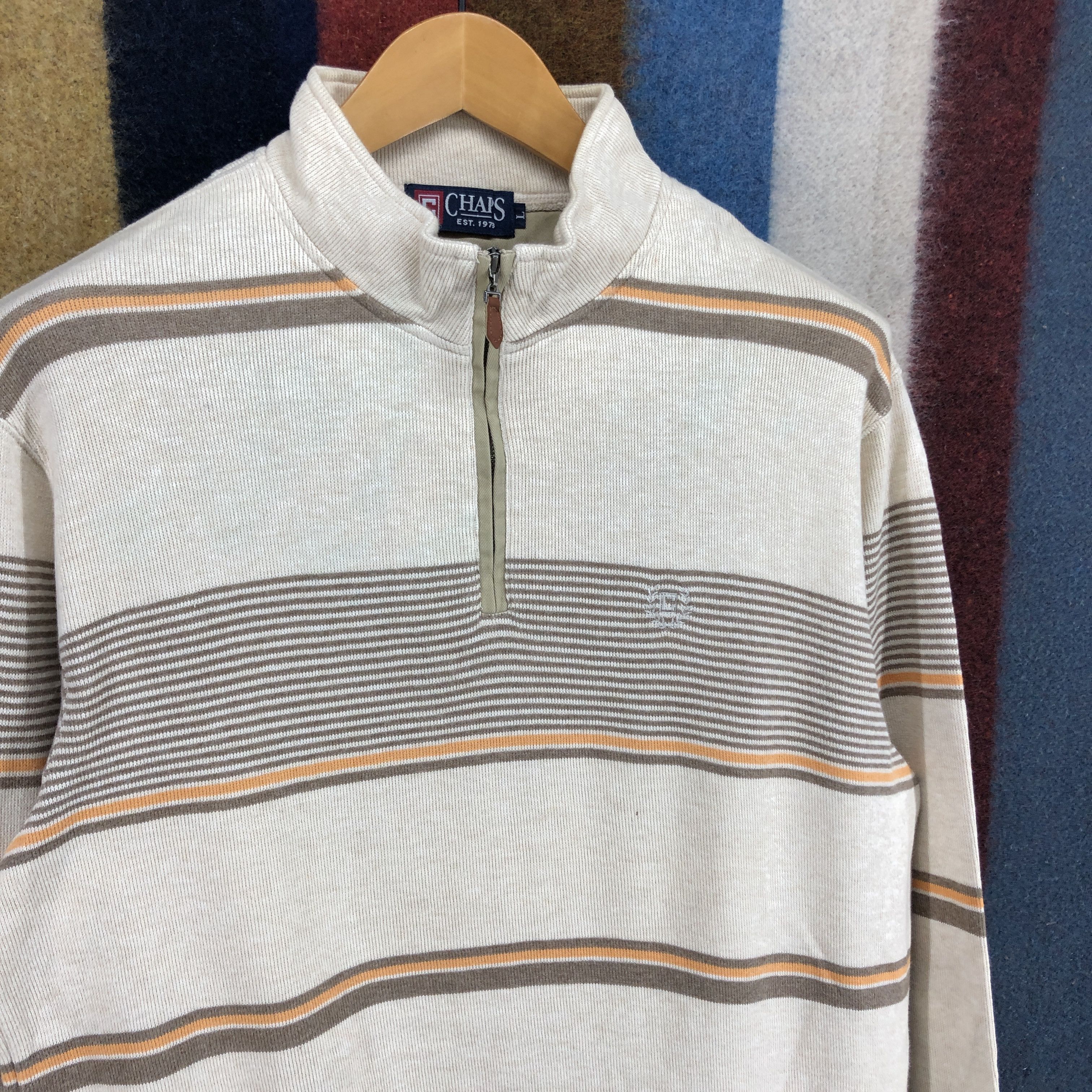 Chaps CHAPS Turtle Neck Stripe Sweatshirt #07-01 Size US M / EU 48-50 / 2 - 2 Thumbnail