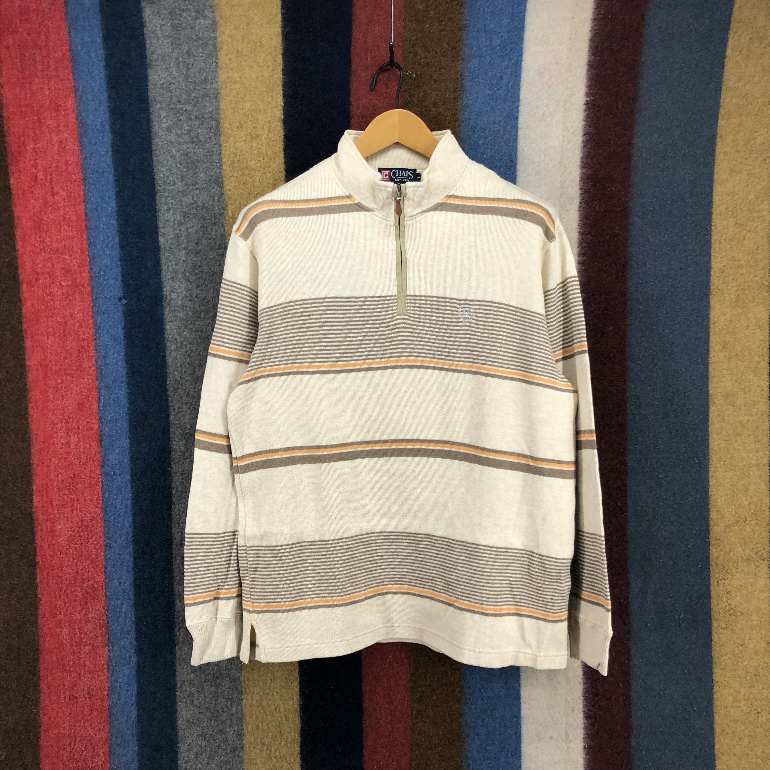 Chaps CHAPS Turtle Neck Stripe Sweatshirt #07-01 Size US M / EU 48-50 / 2 - 1 Thumbnail
