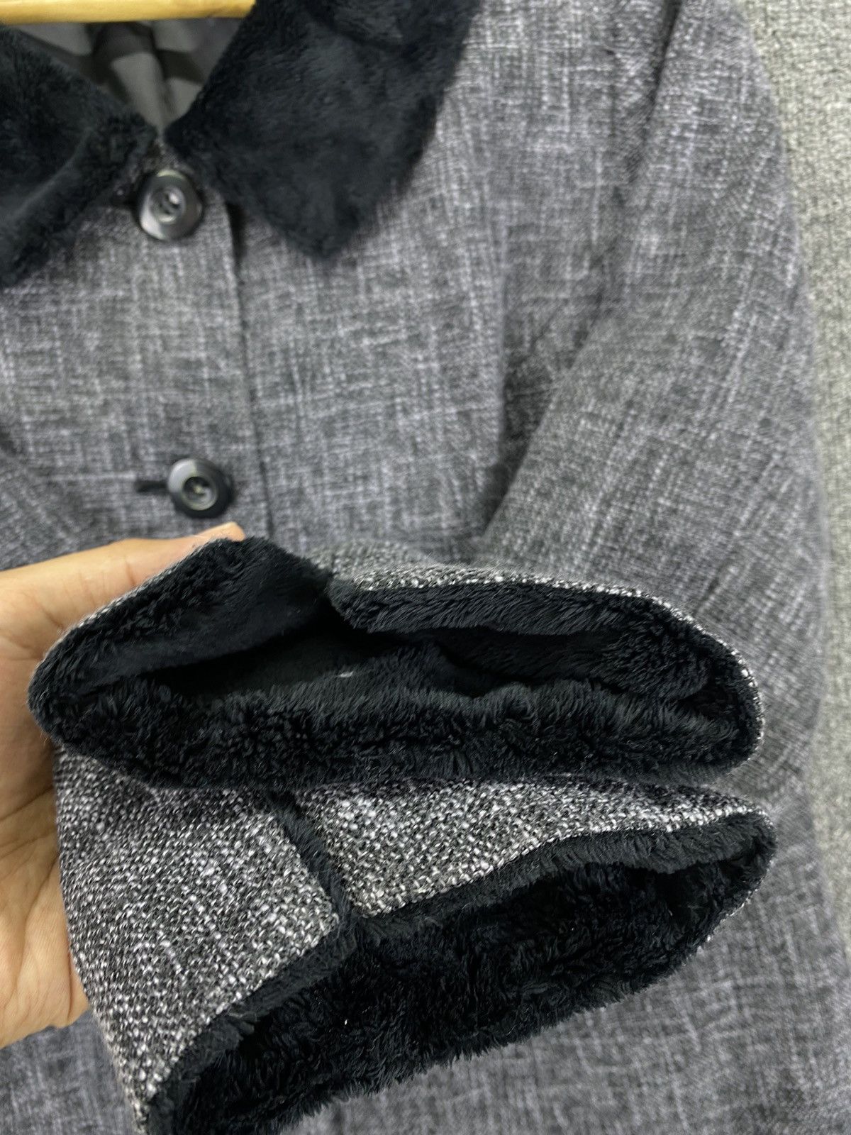 Japanese Brand Vintage Sans Fin Nice Fur Cardigan Cropped Tweed Jacket Size M / US 6-8 / IT 42-44 - 10 Thumbnail