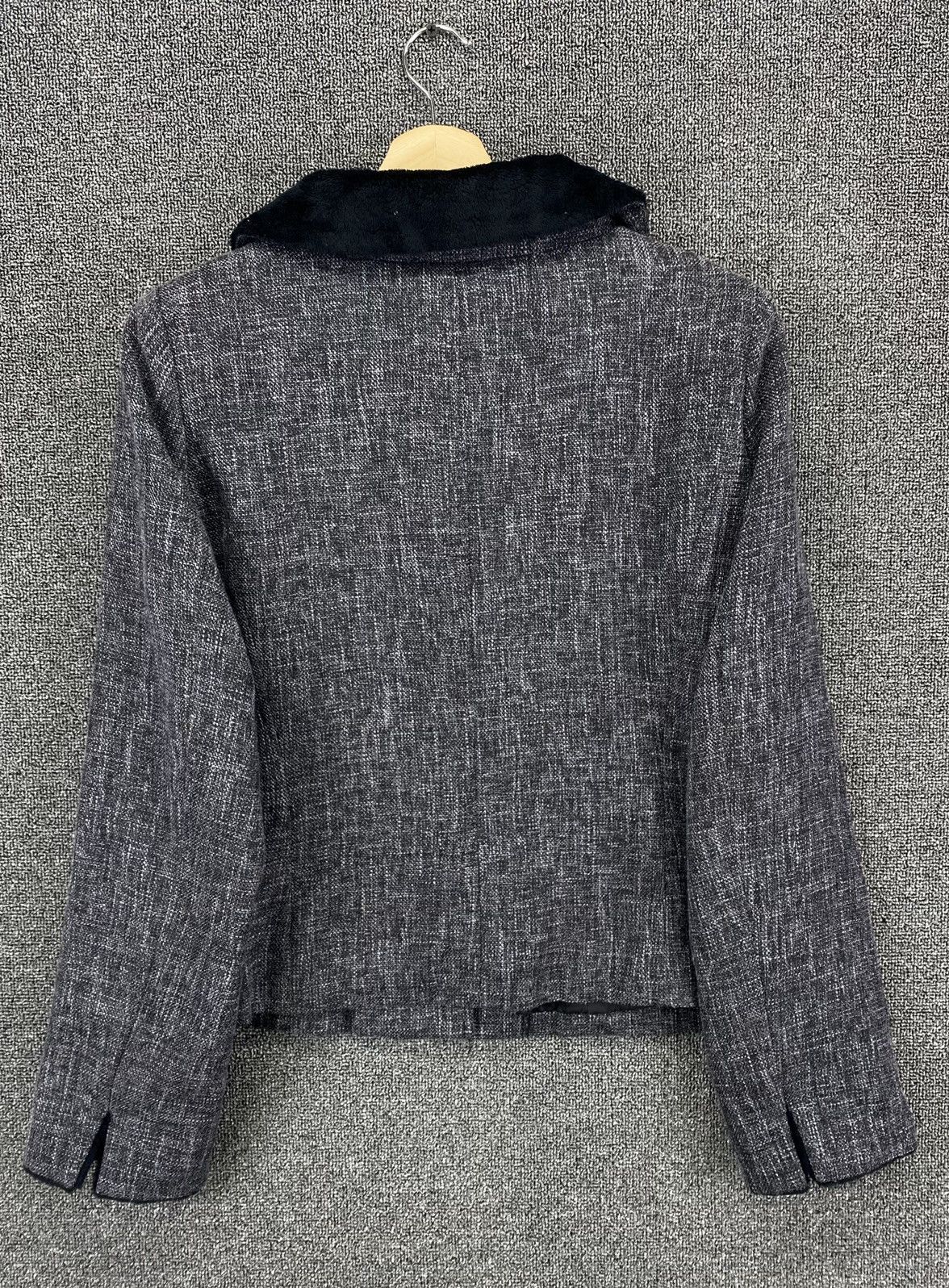 Japanese Brand Vintage Sans Fin Nice Fur Cardigan Cropped Tweed Jacket Size M / US 6-8 / IT 42-44 - 9 Thumbnail
