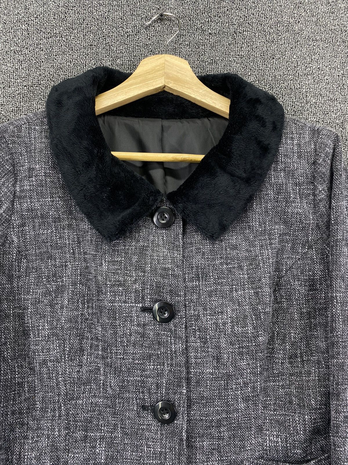 Japanese Brand Vintage Sans Fin Nice Fur Cardigan Cropped Tweed Jacket Size M / US 6-8 / IT 42-44 - 6 Thumbnail