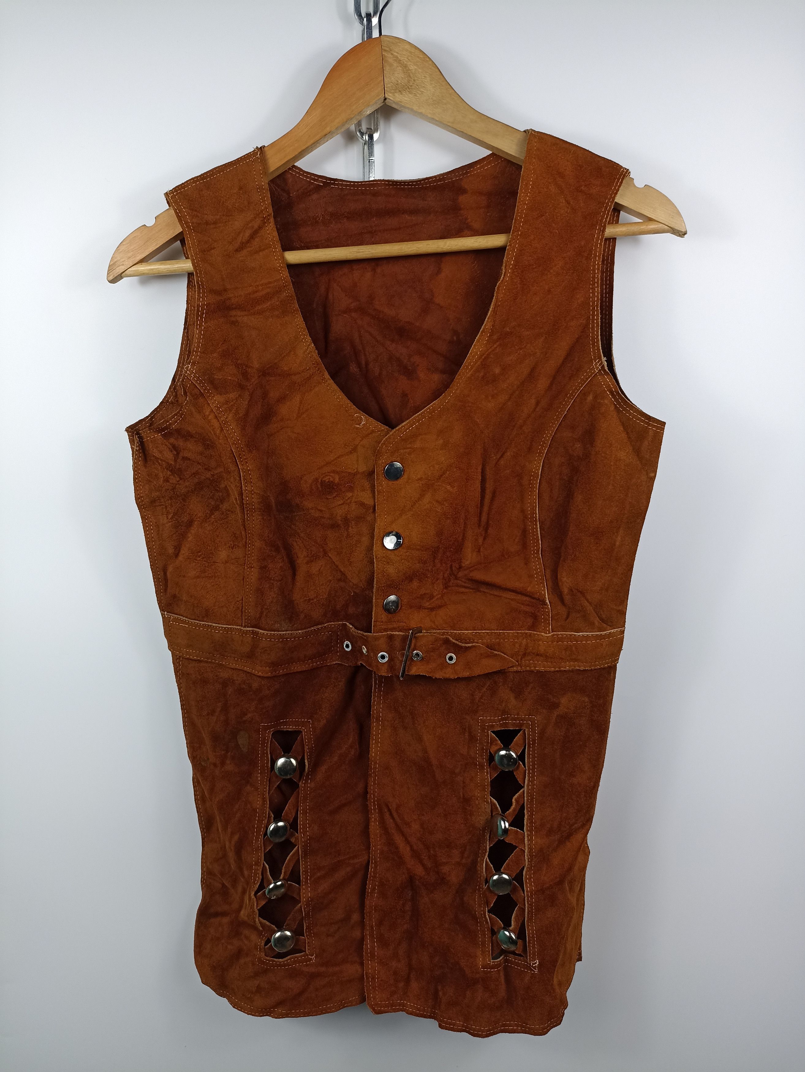 Cowboy Equipment × Leather × Vintage Vintage suede leather cowboy vest Size M / US 6-8 / IT 42-44 - 1 Thumbnail