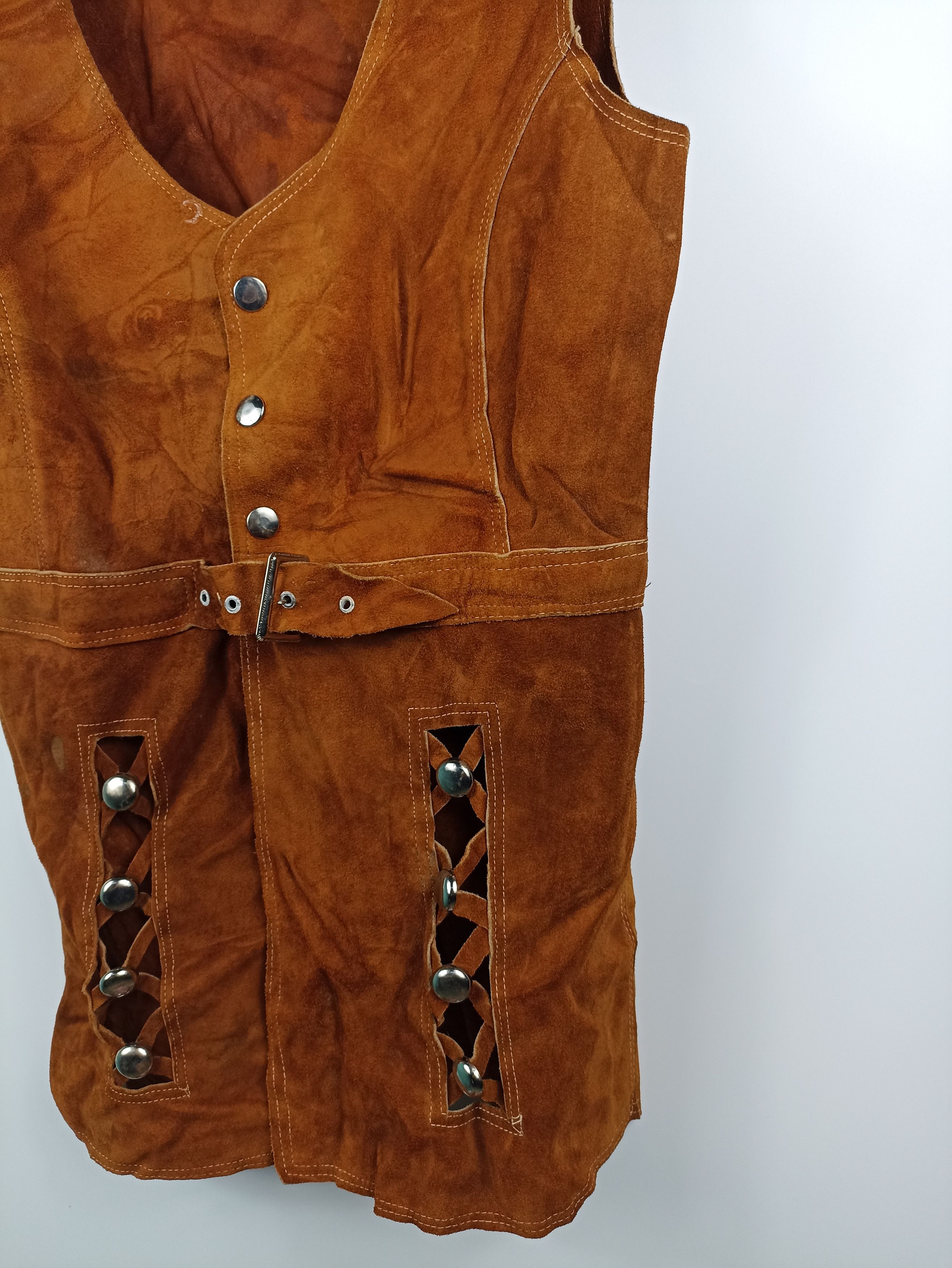 Cowboy Equipment × Leather × Vintage Vintage suede leather cowboy vest Size M / US 6-8 / IT 42-44 - 2 Thumbnail