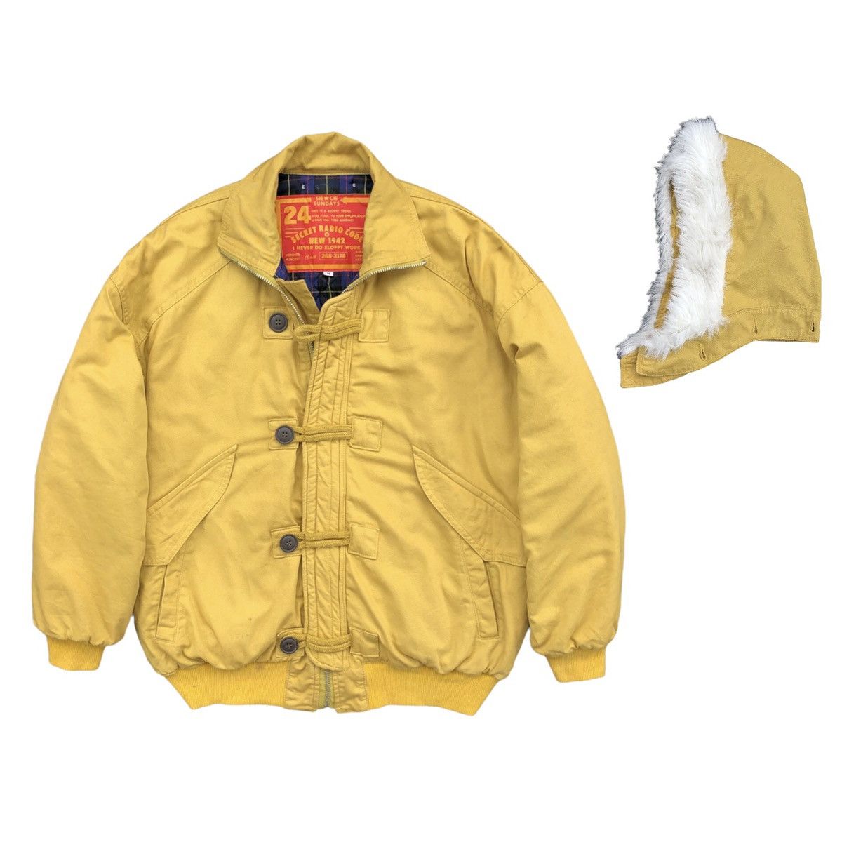 Japanese Brand Vintage Secret Radio. Code Lined Quilted Bomber Jacket Size US M / EU 48-50 / 2 - 5 Thumbnail