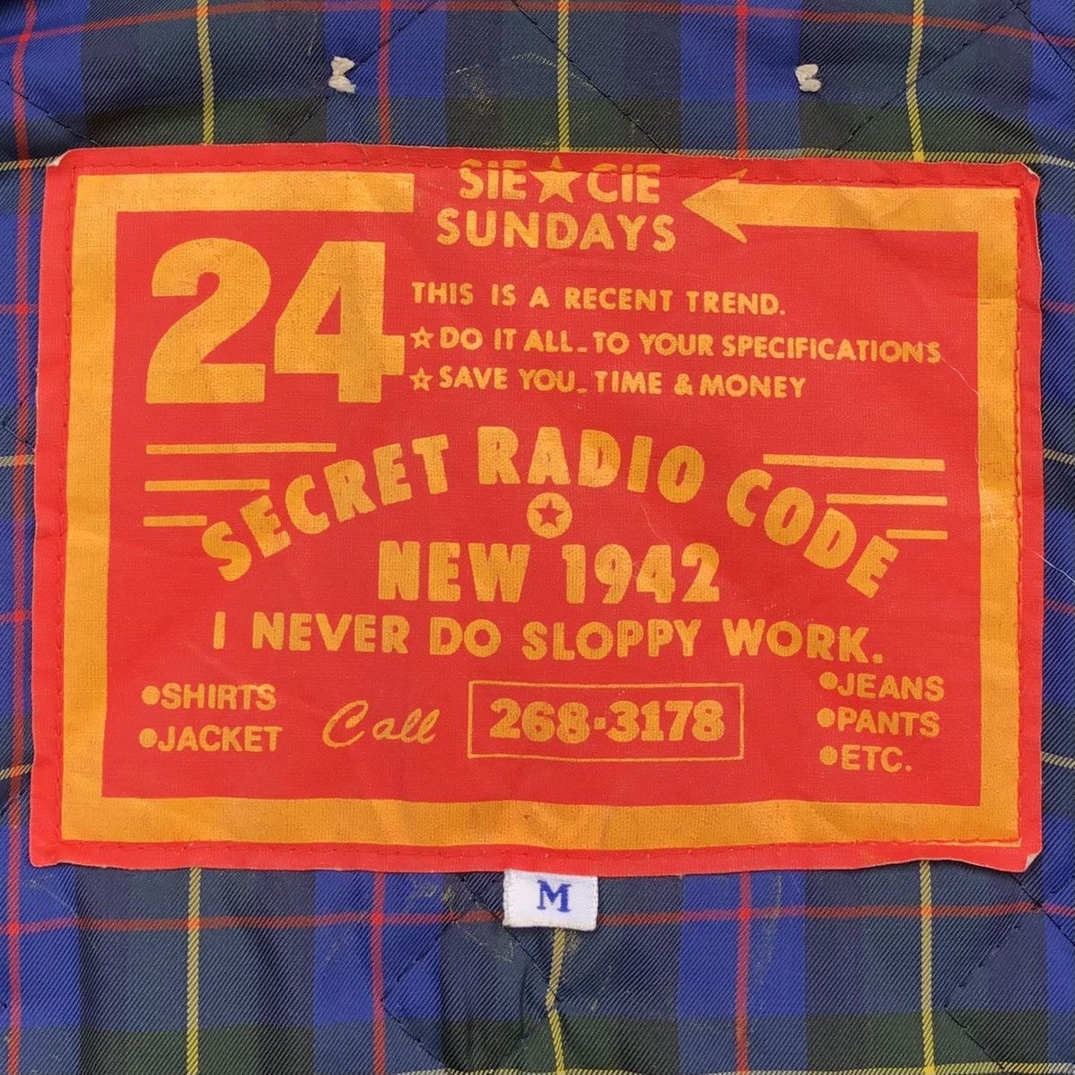 Japanese Brand Vintage Secret Radio. Code Lined Quilted Bomber Jacket Size US M / EU 48-50 / 2 - 14 Thumbnail