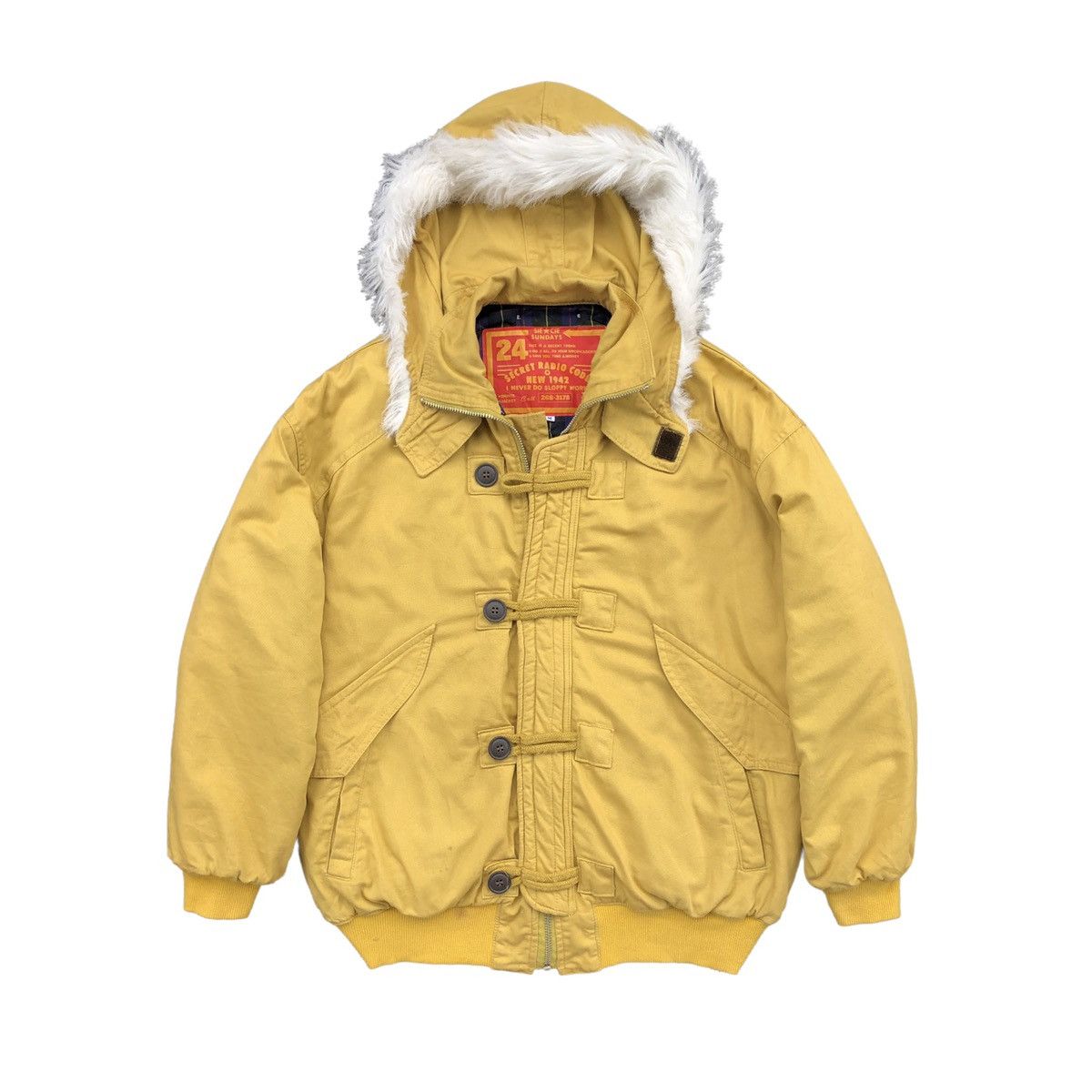 Japanese Brand Vintage Secret Radio. Code Lined Quilted Bomber Jacket Size US M / EU 48-50 / 2 - 1 Thumbnail