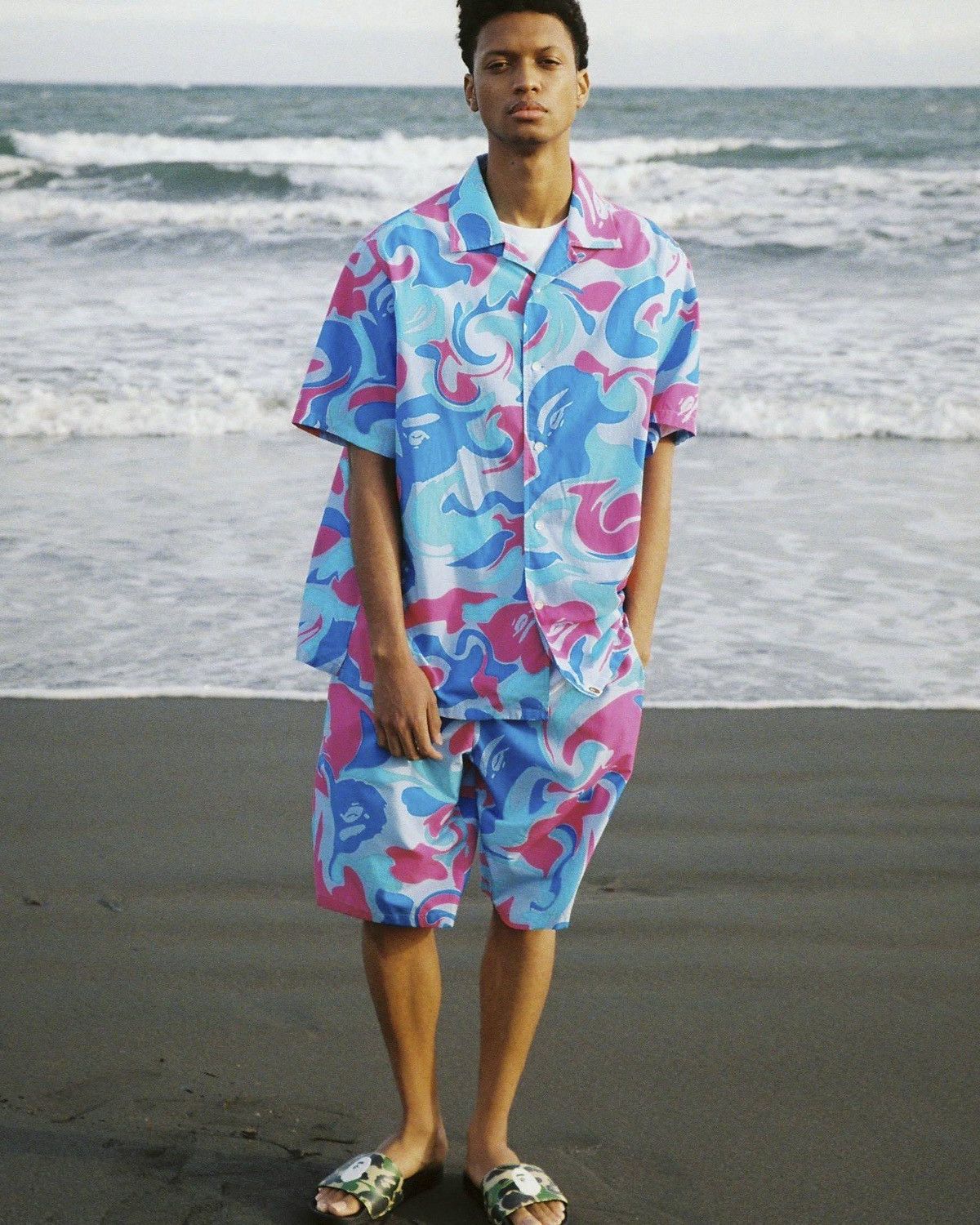 Bape MARBLE CAMO OPEN COLLAR S/S SHIRT Size US S / EU 44-46 / 1 - 5 Thumbnail