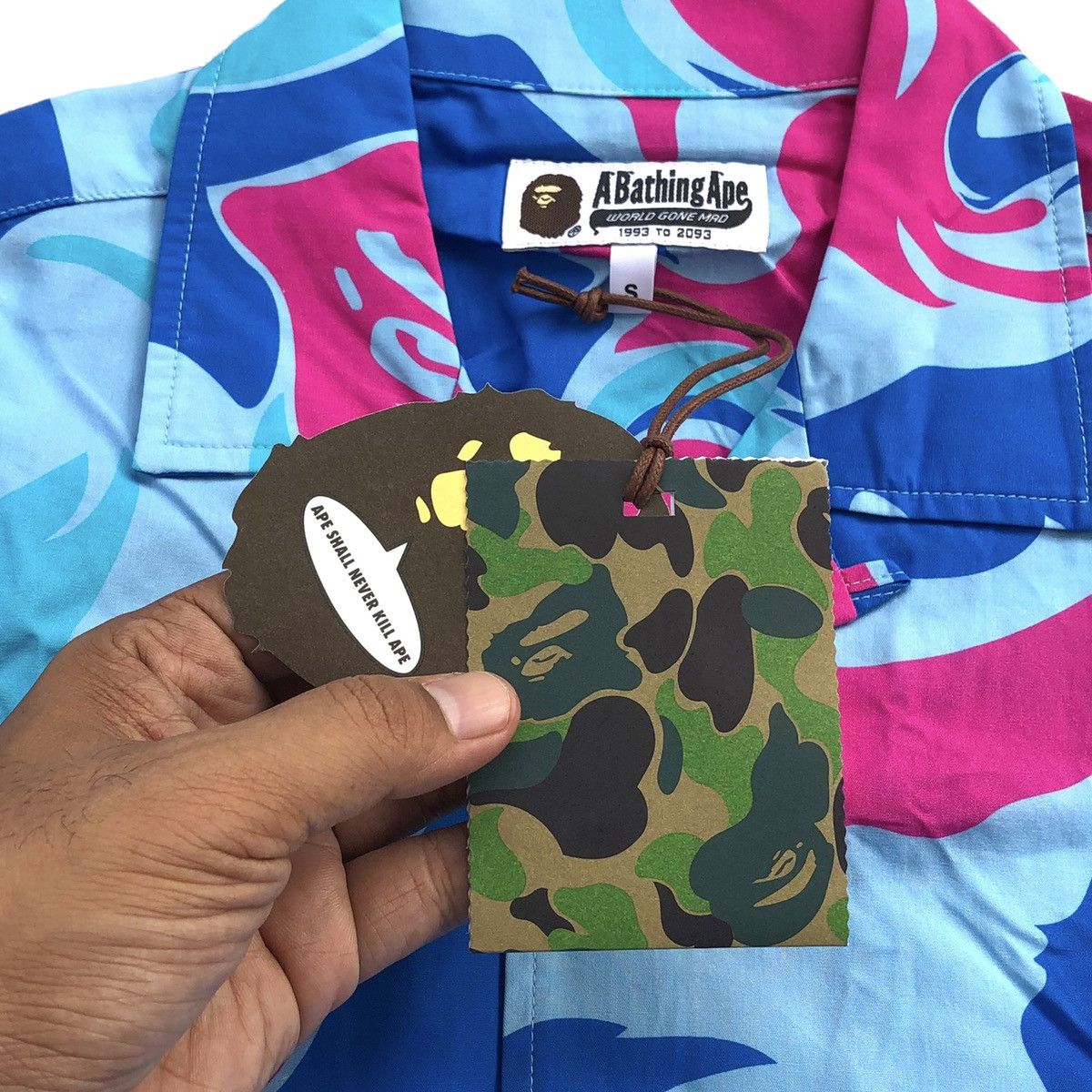 Bape MARBLE CAMO OPEN COLLAR S/S SHIRT Size US S / EU 44-46 / 1 - 8 Thumbnail