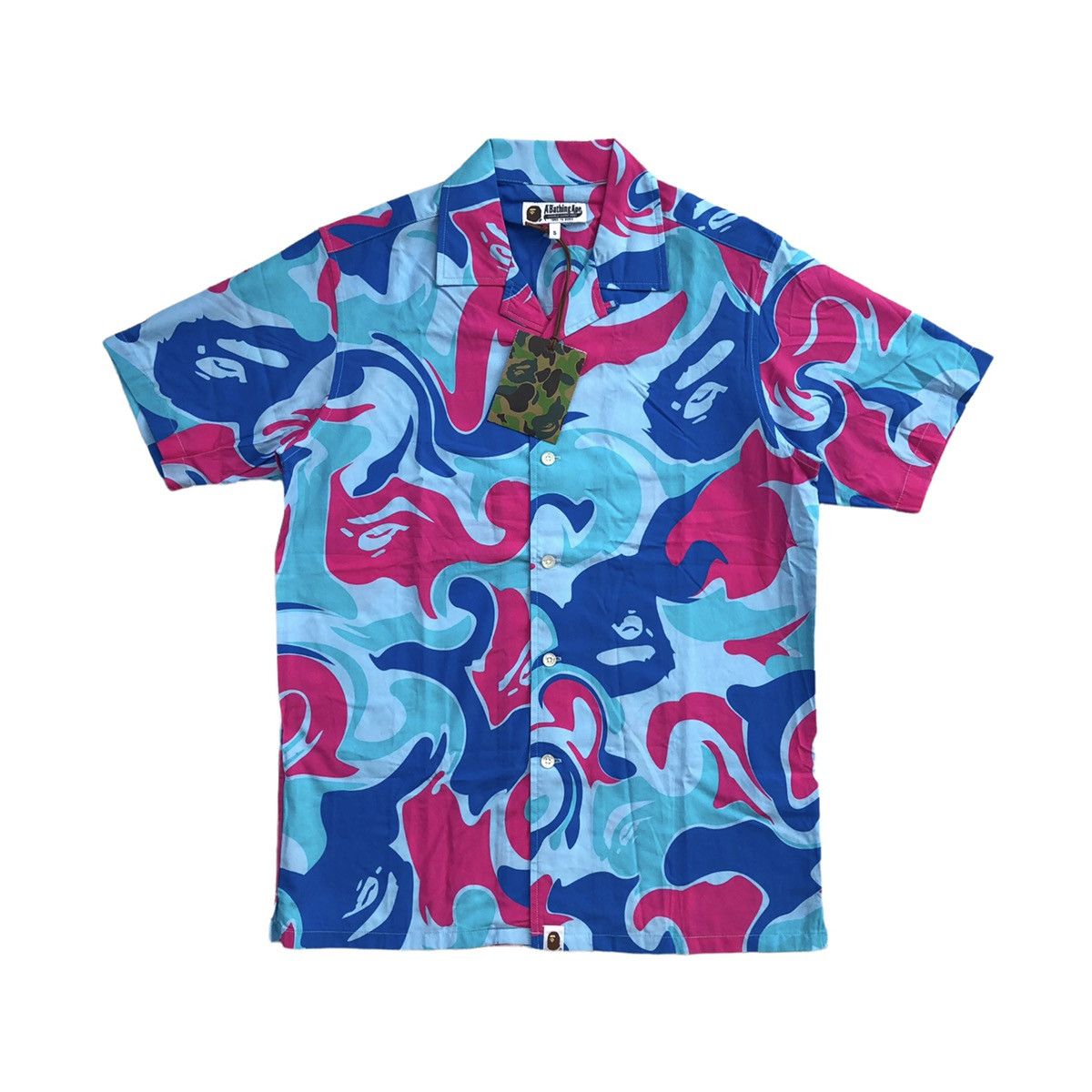 Bape MARBLE CAMO OPEN COLLAR S/S SHIRT Size US S / EU 44-46 / 1 - 4 Thumbnail