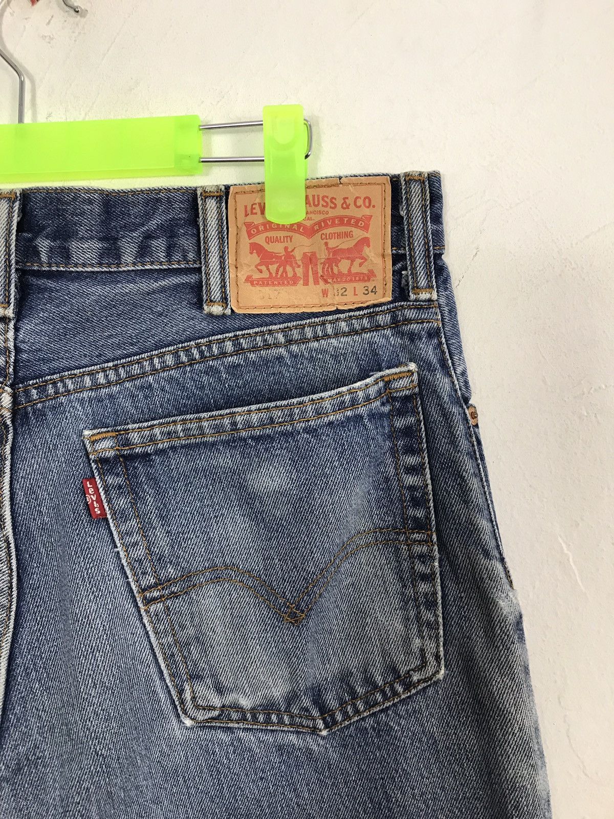 Levi's Vintage Clothing Levis 517 Distressed Denim Jeans Pant beauty fade Size US 33 - 11 Thumbnail