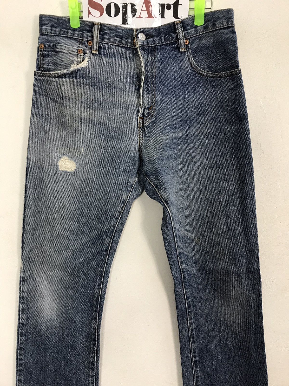 Levi's Vintage Clothing Levis 517 Distressed Denim Jeans Pant beauty fade Size US 33 - 3 Thumbnail