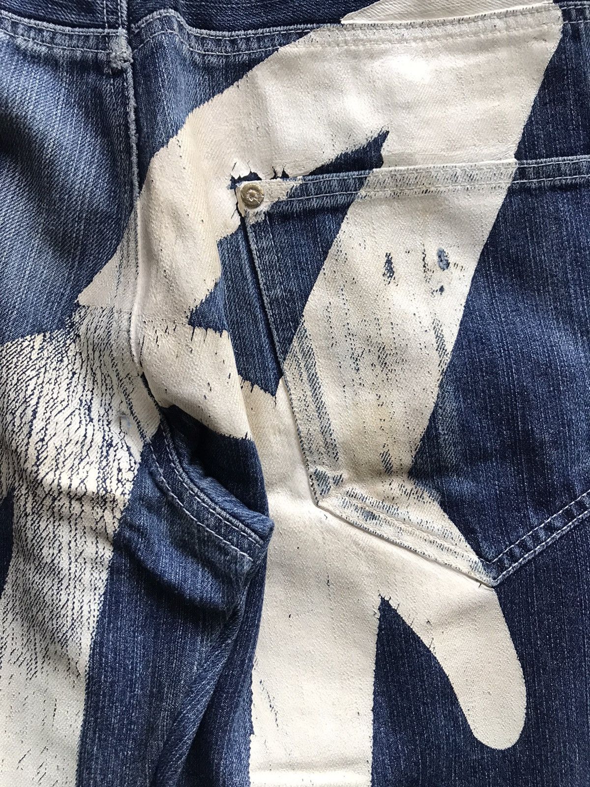 If Six Was Nine × Japanese Brand × Le Grande Bleu (L.G.B.) DOP Denim West Side Daicock Evisu Style Size US 31 - 4 Thumbnail
