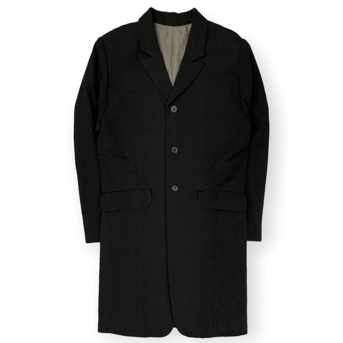image of Undercover Aw1997 Leaf Black Wool Chesterfield, Men's (Size Medium)