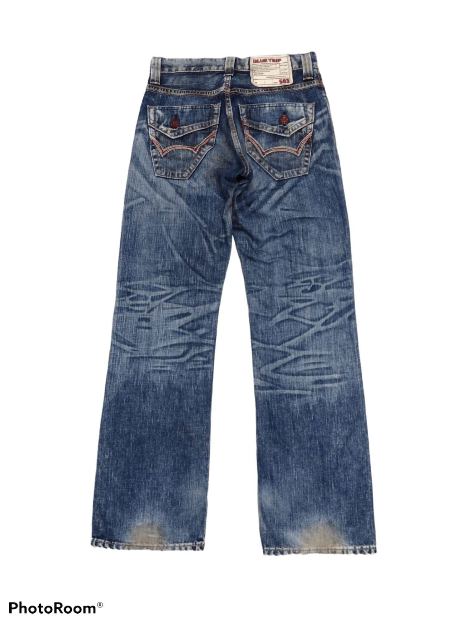 Japanese Brand THRASHED EDWIN MADE IN JAPAN DENIM PANTS Size US 29 - 2 Thumbnail