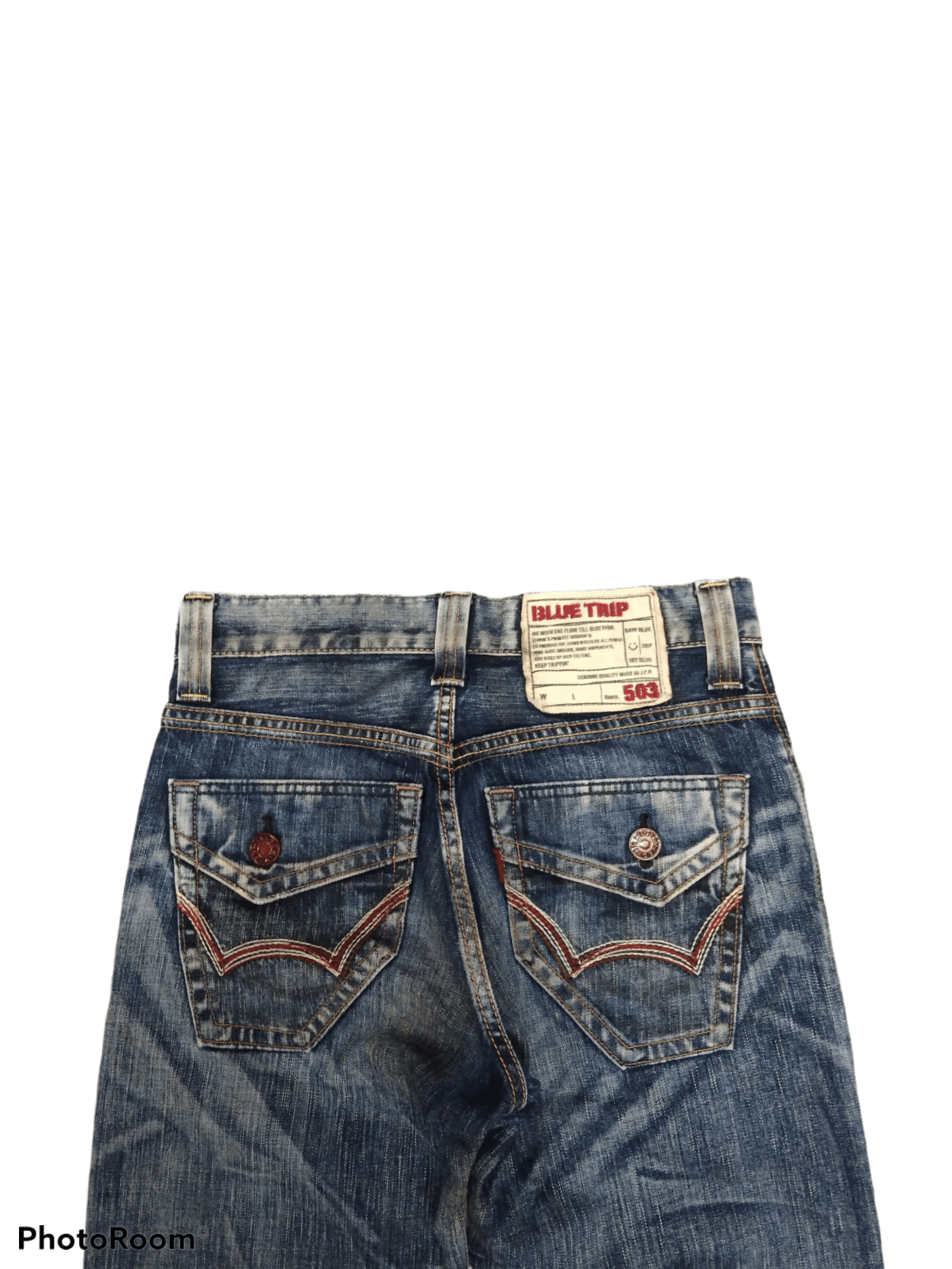 Japanese Brand THRASHED EDWIN MADE IN JAPAN DENIM PANTS Size US 29 - 4 Thumbnail