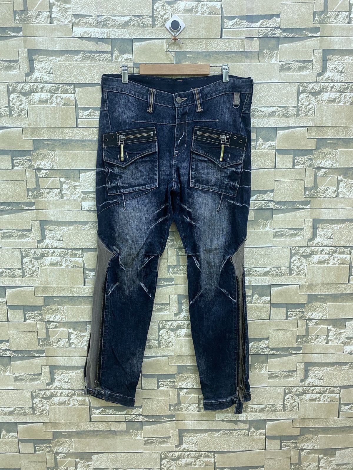 Japanese Brand × PPFM × Vintage Vintage PPFM Multi Zipper Hybrid Bondage Denim Pants Size US 32 / EU 48 - 1 Thumbnail