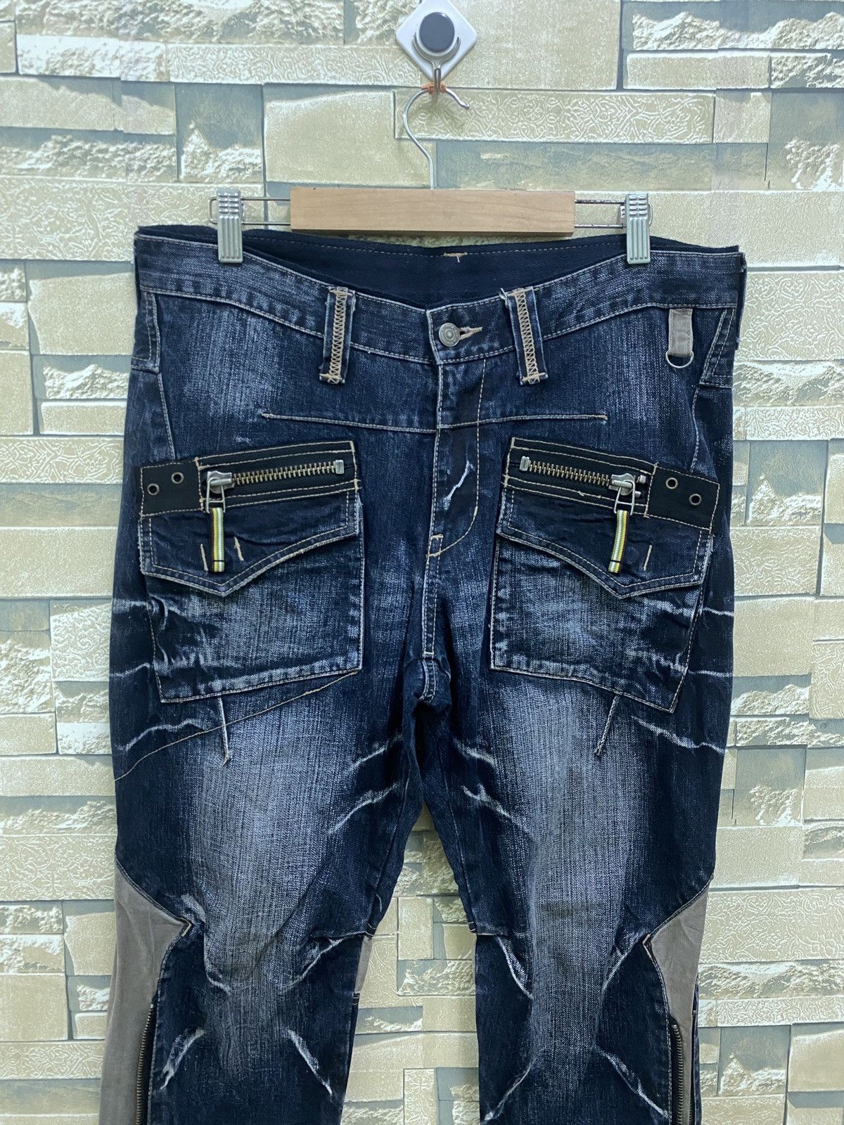 Japanese Brand × PPFM × Vintage Vintage PPFM Multi Zipper Hybrid Bondage Denim Pants Size US 32 / EU 48 - 3 Thumbnail