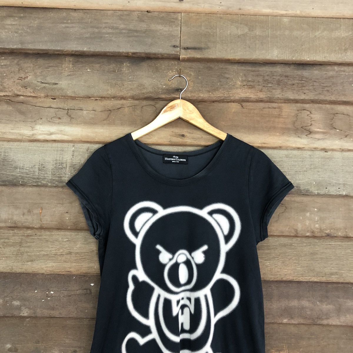 Hysteric Glamour DLL Hystric Glamour teddy fuck Black Short Sleeve #c1193DL Size S / US 4 / IT 40 - 2 Thumbnail