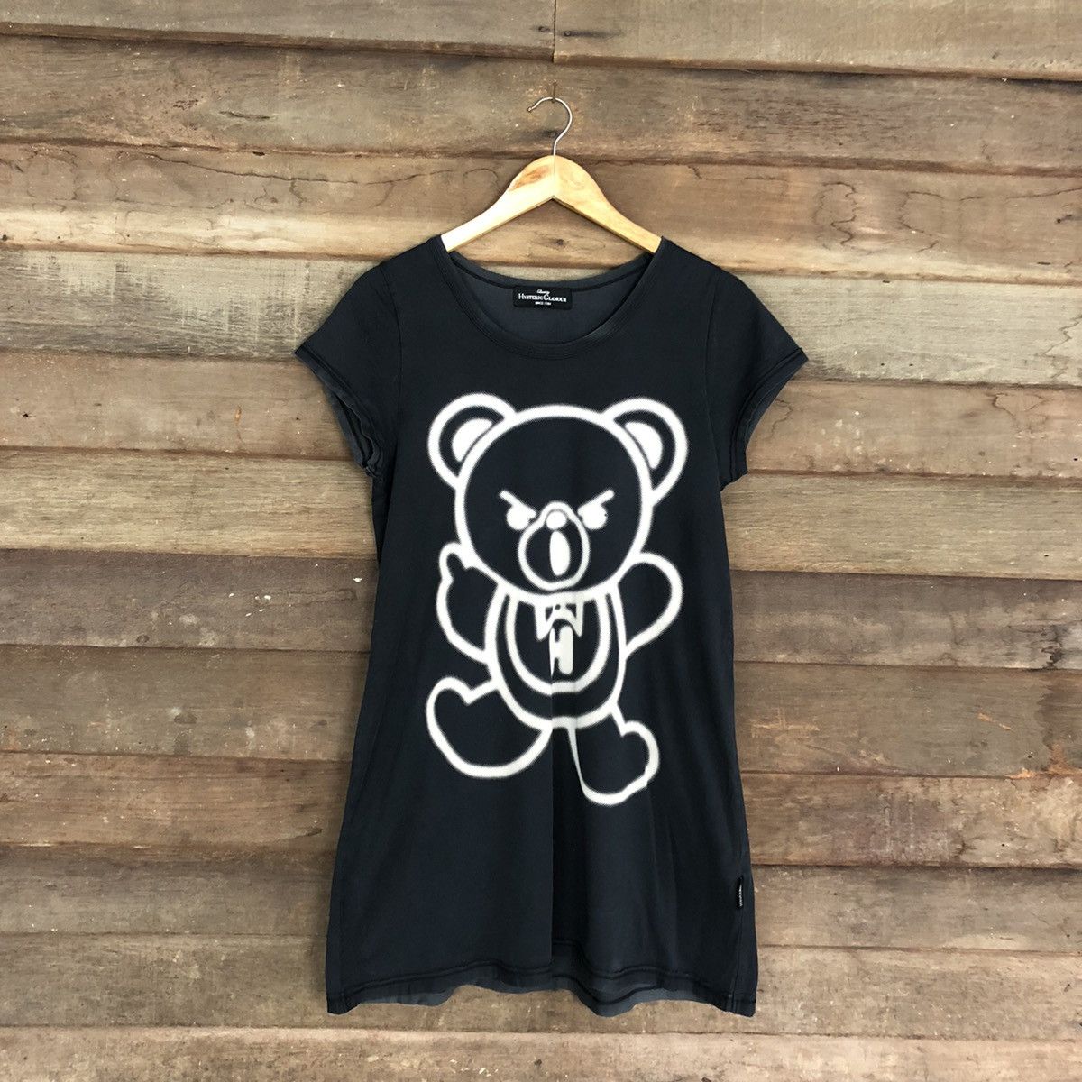 Hysteric Glamour DLL Hystric Glamour teddy fuck Black Short Sleeve #c1193DL Size S / US 4 / IT 40 - 1 Thumbnail