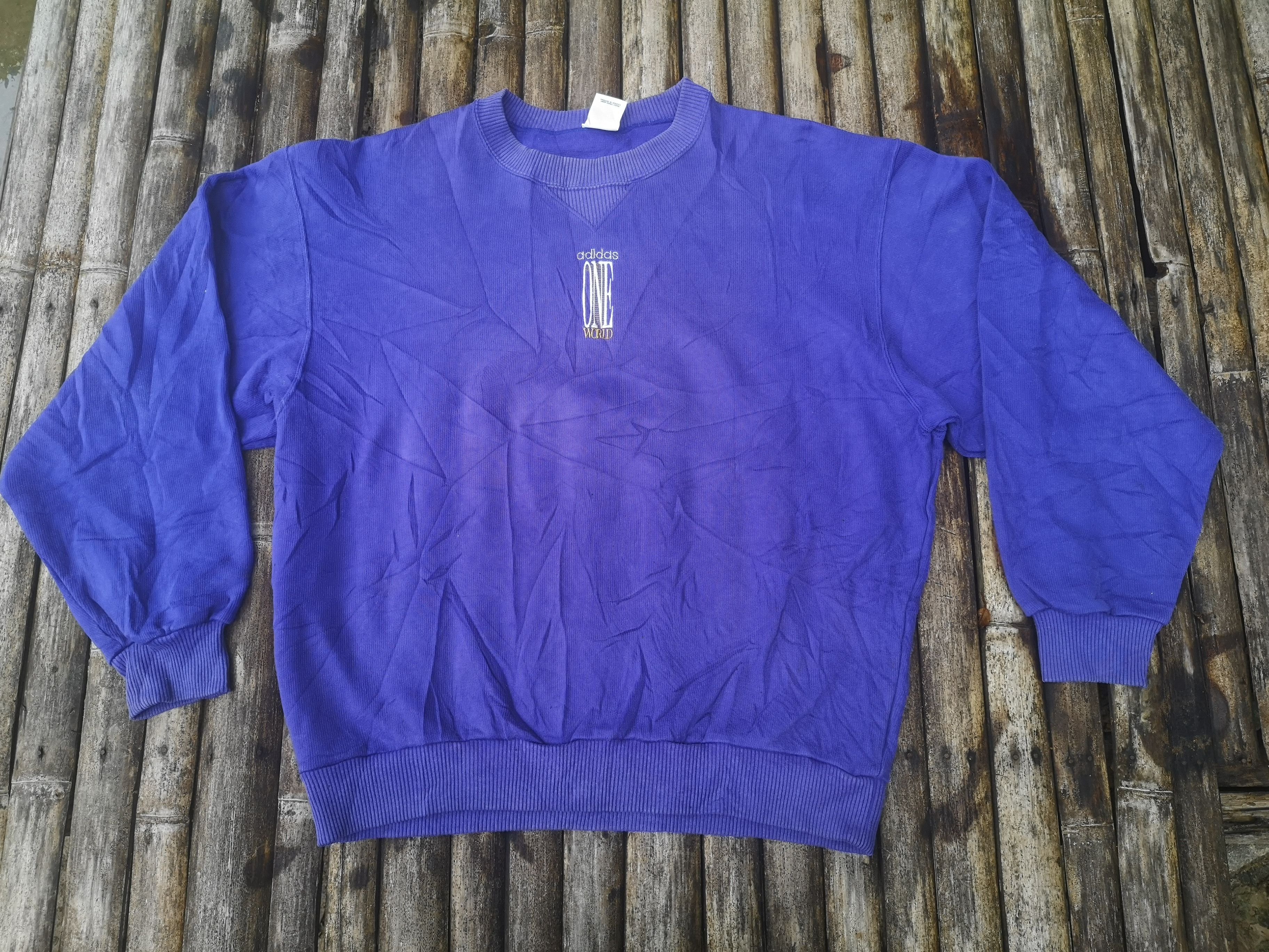 Adidas Vintage Crewneck Adidas One World Size US L / EU 52-54 / 3 - 3 Thumbnail