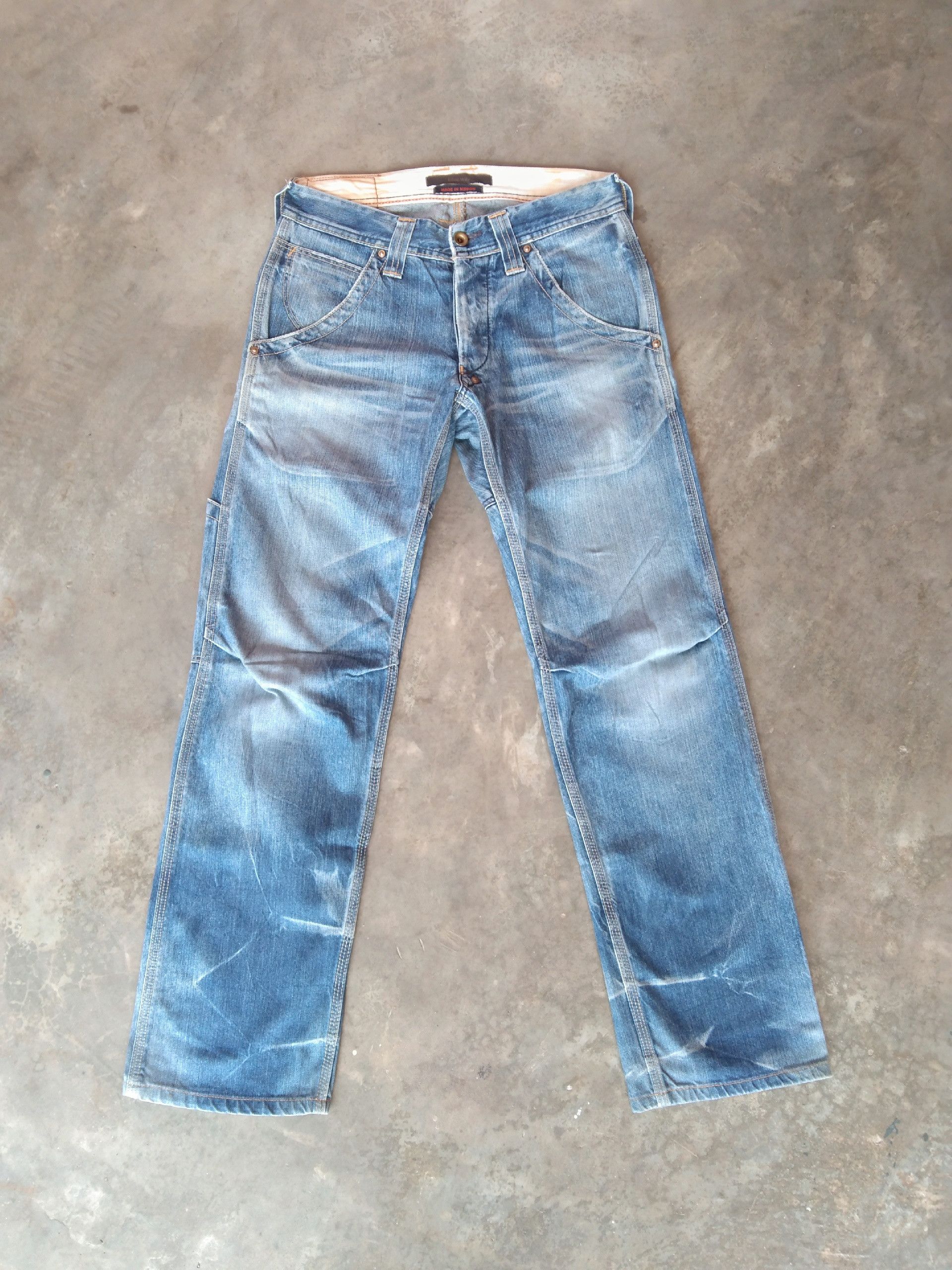 image of Distressed Blue Way Buttonfly Japan Jeans 28X29, Men's