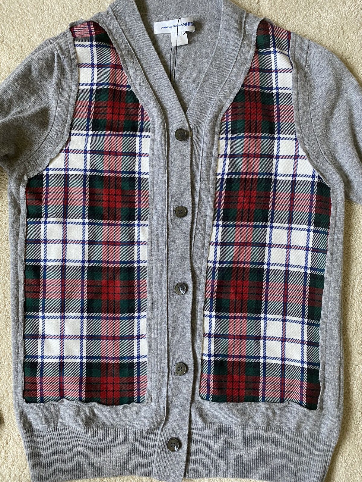 Comme des Garcons SHIRT Maglie plaid wool cardigan Size US M / EU 48-50 / 2 - 3 Thumbnail