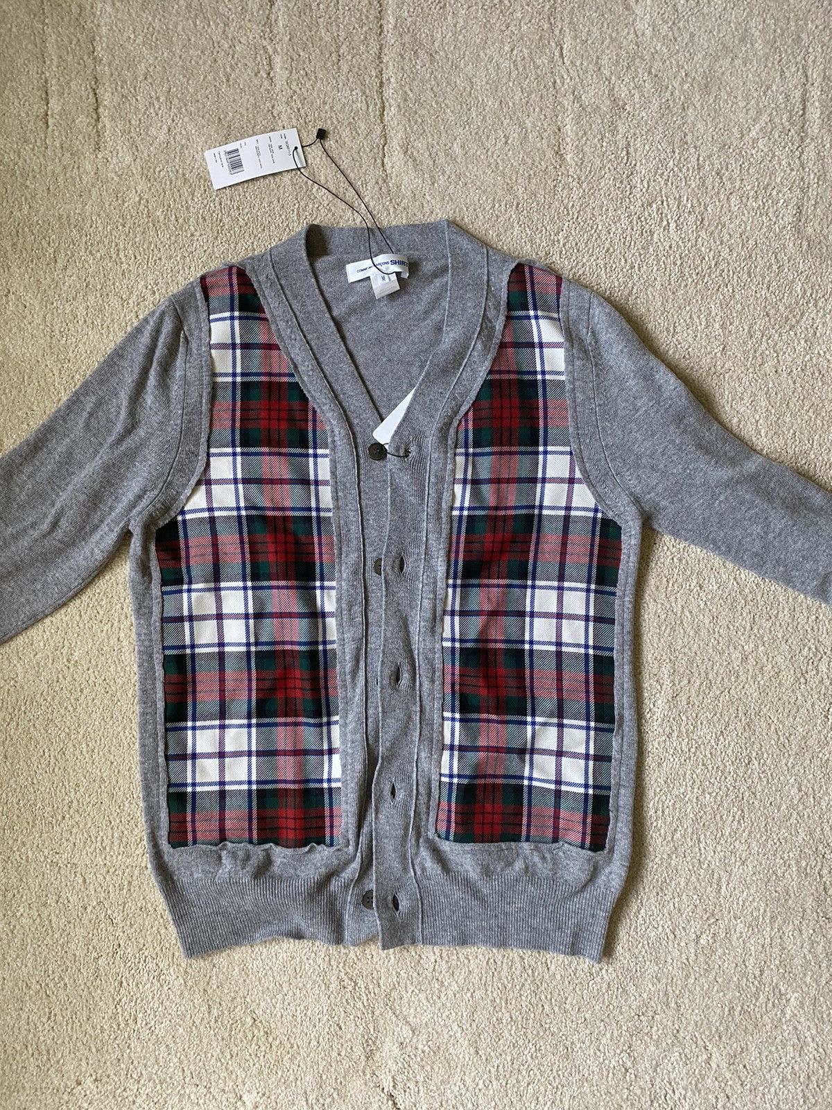 Comme des Garcons SHIRT Maglie plaid wool cardigan Size US M / EU 48-50 / 2 - 2 Thumbnail