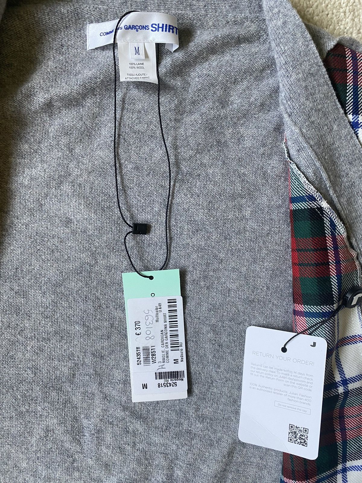 Comme des Garcons SHIRT Maglie plaid wool cardigan Size US M / EU 48-50 / 2 - 4 Thumbnail