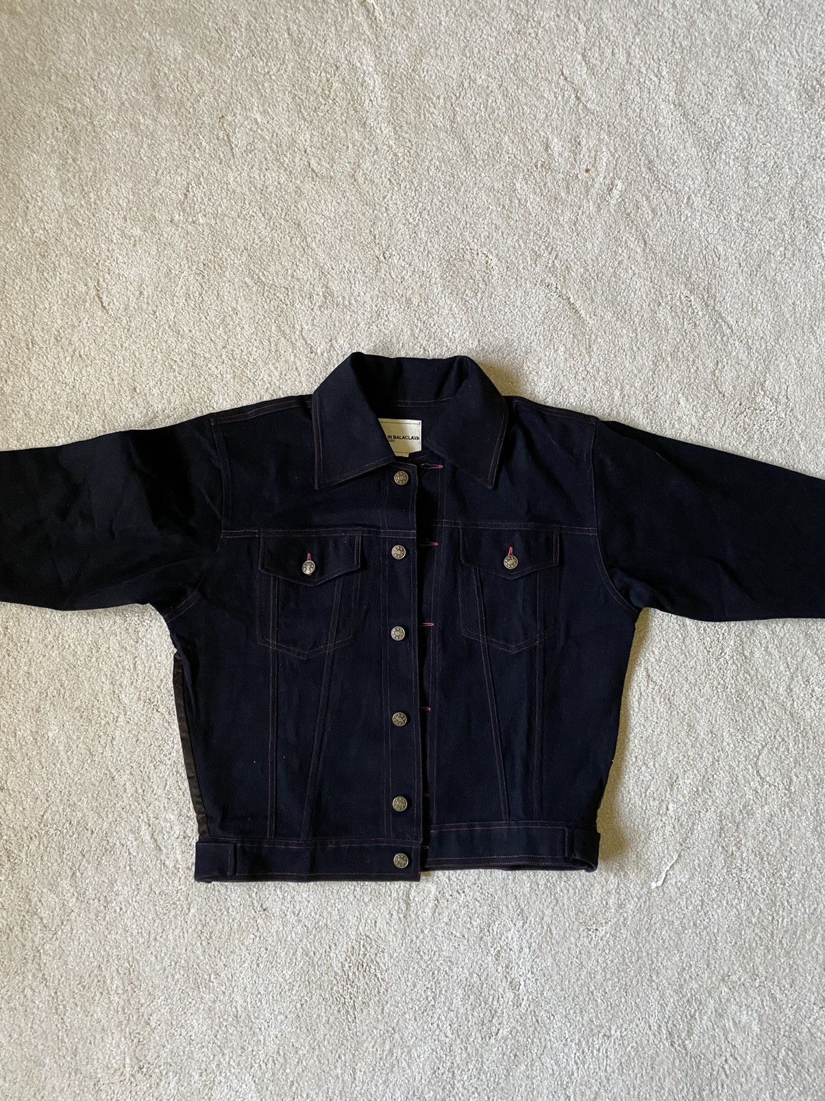 Youths In Balaclava Black denim jacket with corduroy insert Size US M / EU 48-50 / 2 - 3 Thumbnail