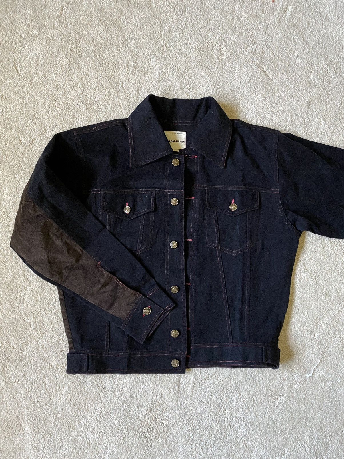 Youths In Balaclava Black denim jacket with corduroy insert Size US M / EU 48-50 / 2 - 1 Thumbnail