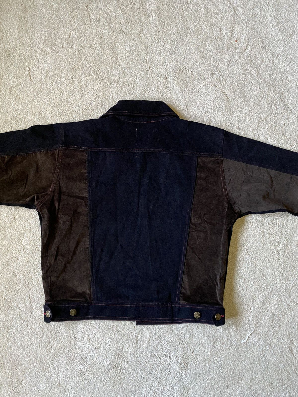 Youths In Balaclava Black denim jacket with corduroy insert Size US M / EU 48-50 / 2 - 4 Thumbnail