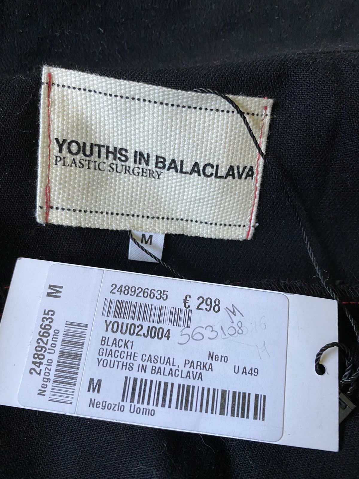 Youths In Balaclava Black denim jacket with corduroy insert Size US M / EU 48-50 / 2 - 6 Thumbnail