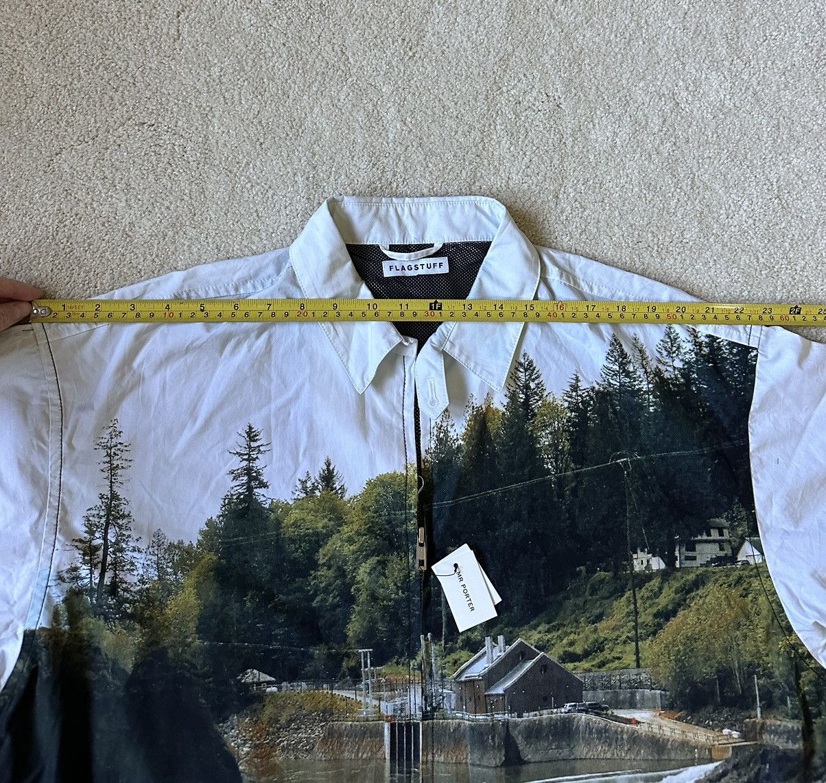 Flagstuff Village and waterfall printed cotton poplin jacket Size US M / EU 48-50 / 2 - 7 Thumbnail
