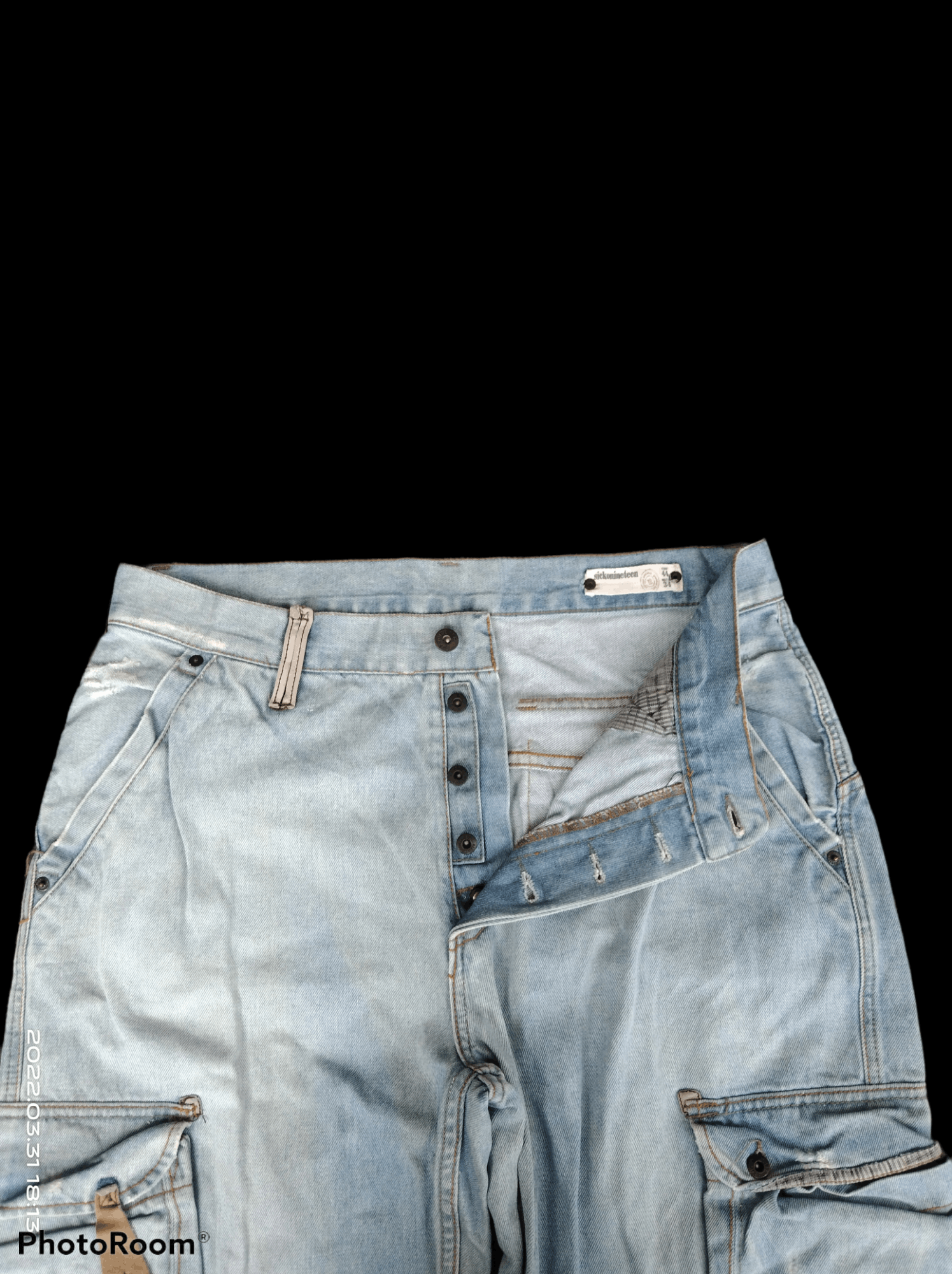 Japanese Brand DiSTRESSED FADED SICK019 CARGO PANTS Size US 34 / EU 50 - 5 Thumbnail