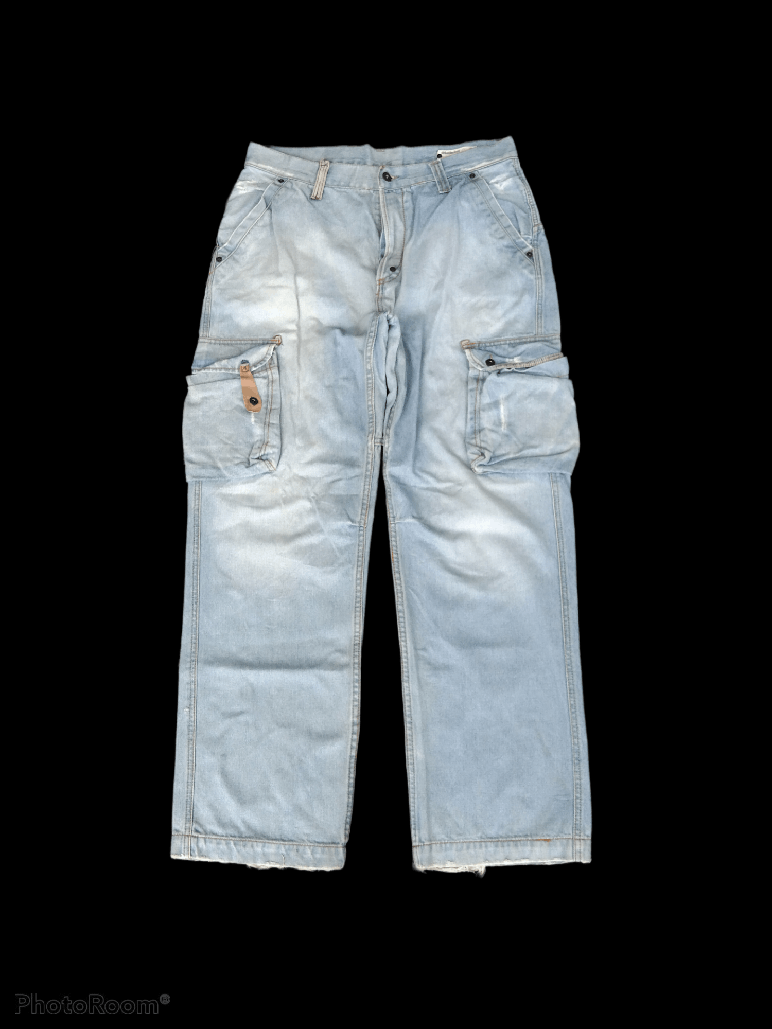 Japanese Brand DiSTRESSED FADED SICK019 CARGO PANTS Size US 34 / EU 50 - 1 Thumbnail