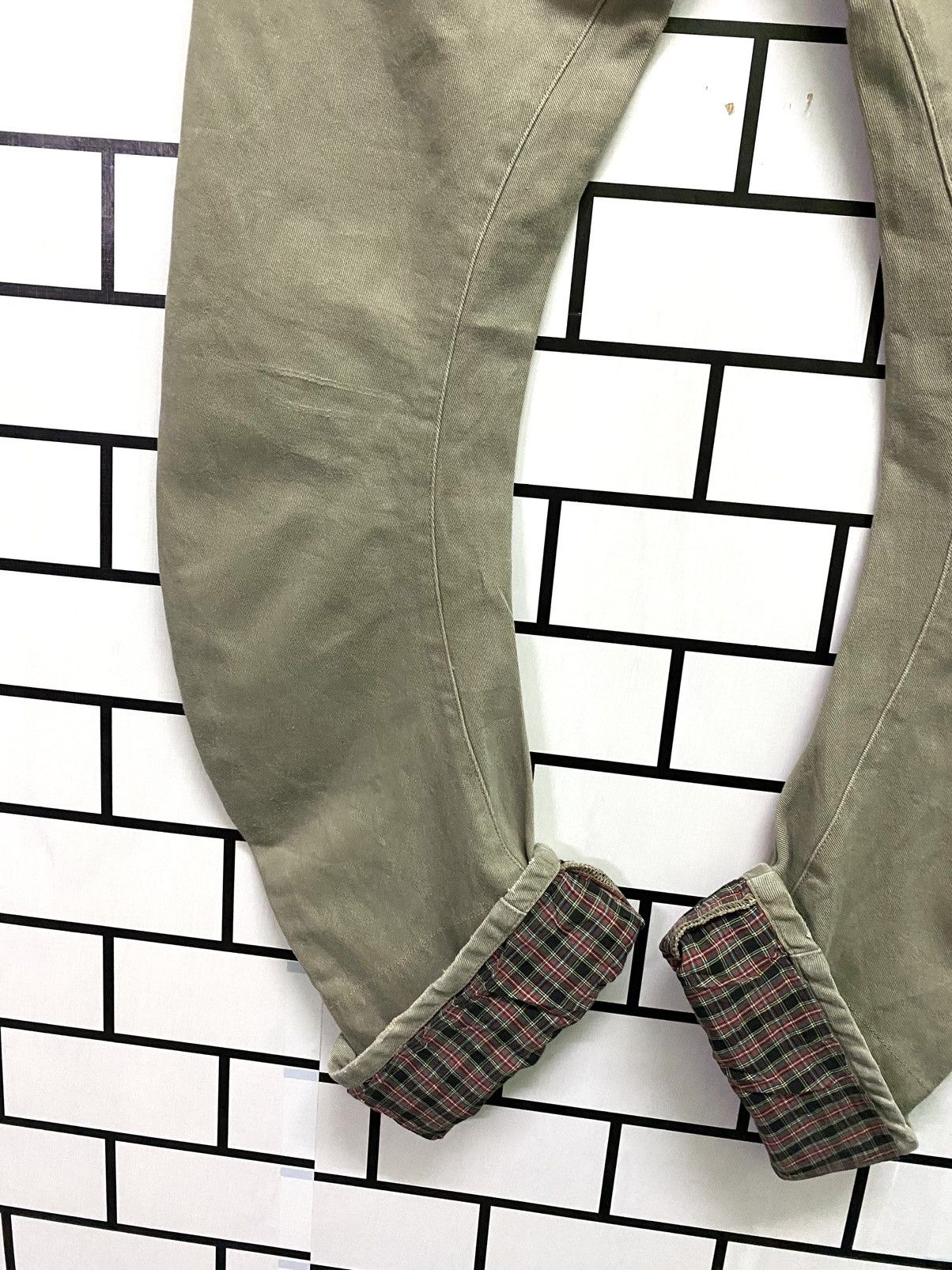 Japanese Brand × PPFM × Vintage Vintage PPFM J Curve Plaid Inside Leg Distressed Pants Size US 32 / EU 48 - 14 Thumbnail