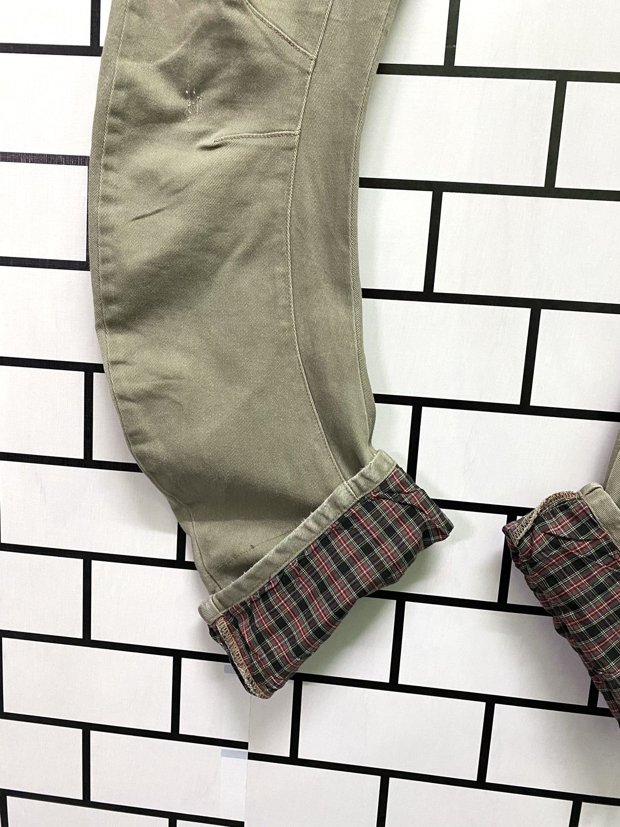 Japanese Brand × PPFM × Vintage Vintage PPFM J Curve Plaid Inside Leg Distressed Pants Size US 32 / EU 48 - 8 Thumbnail