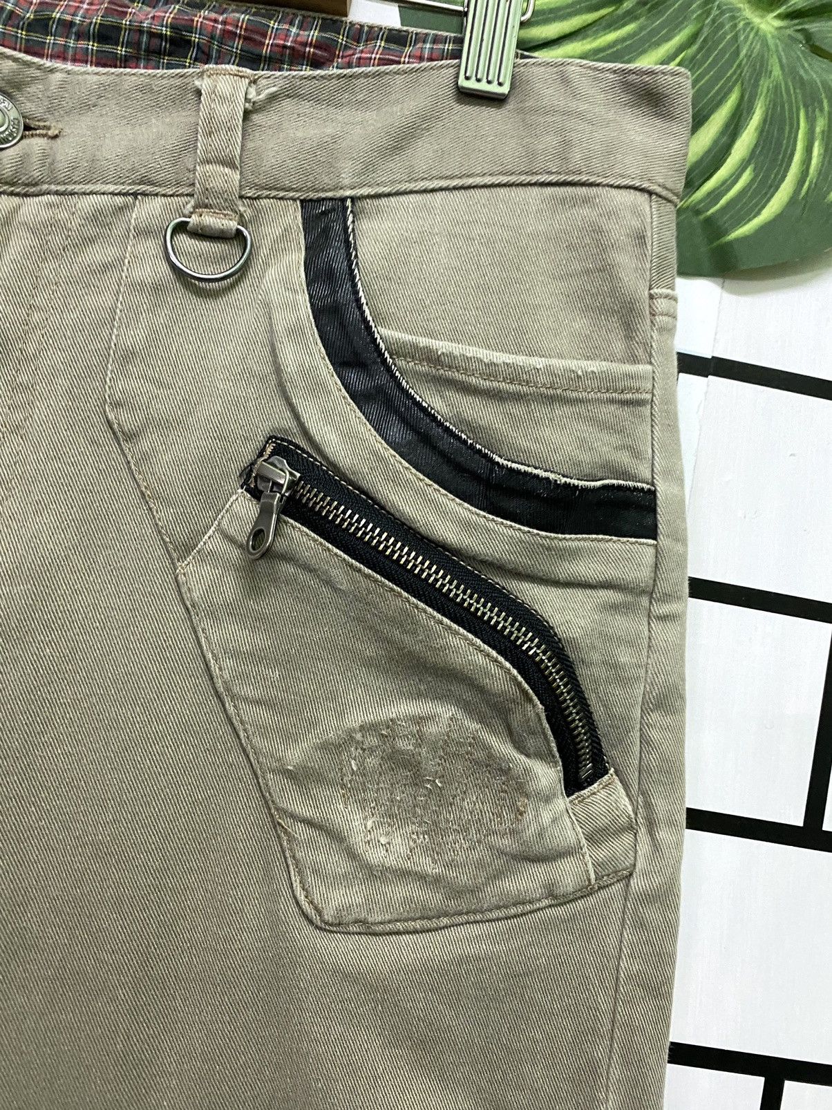 Japanese Brand × PPFM × Vintage Vintage PPFM J Curve Plaid Inside Leg Distressed Pants Size US 32 / EU 48 - 5 Thumbnail