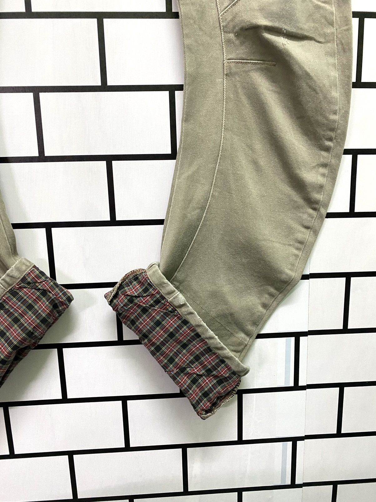 Japanese Brand × PPFM × Vintage Vintage PPFM J Curve Plaid Inside Leg Distressed Pants Size US 32 / EU 48 - 9 Thumbnail