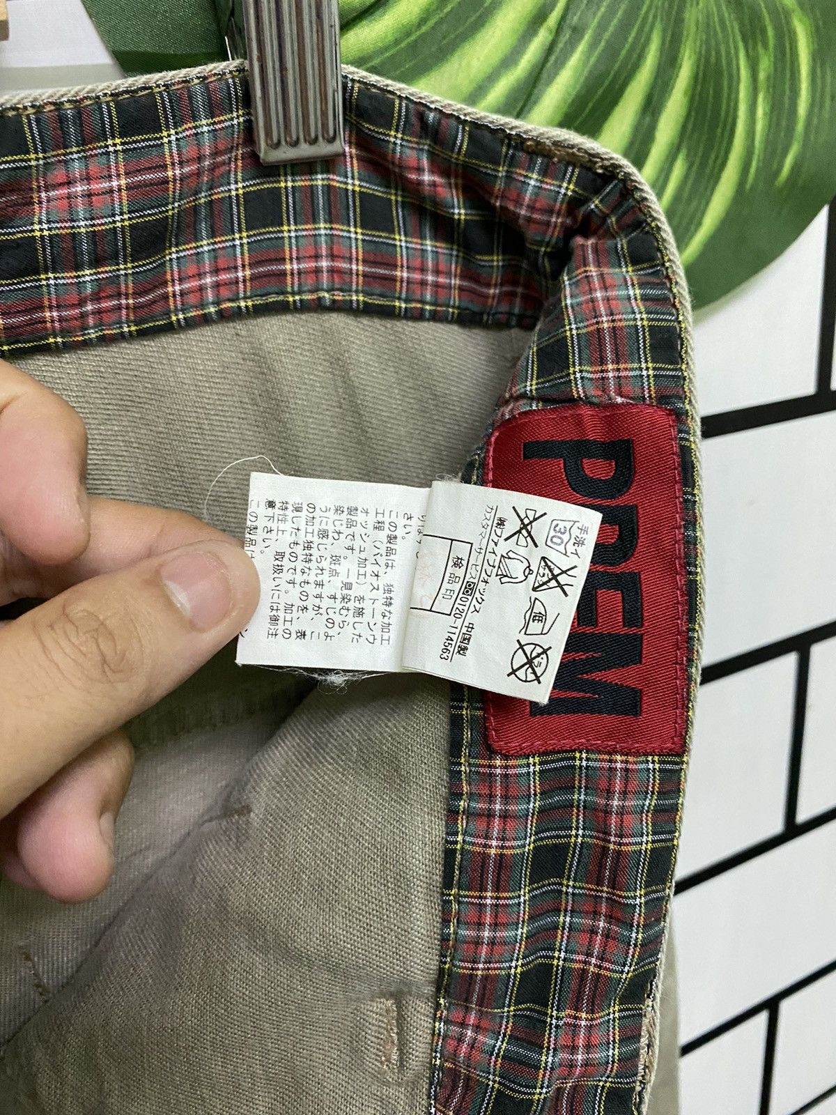 Japanese Brand × PPFM × Vintage Vintage PPFM J Curve Plaid Inside Leg Distressed Pants Size US 32 / EU 48 - 22 Thumbnail