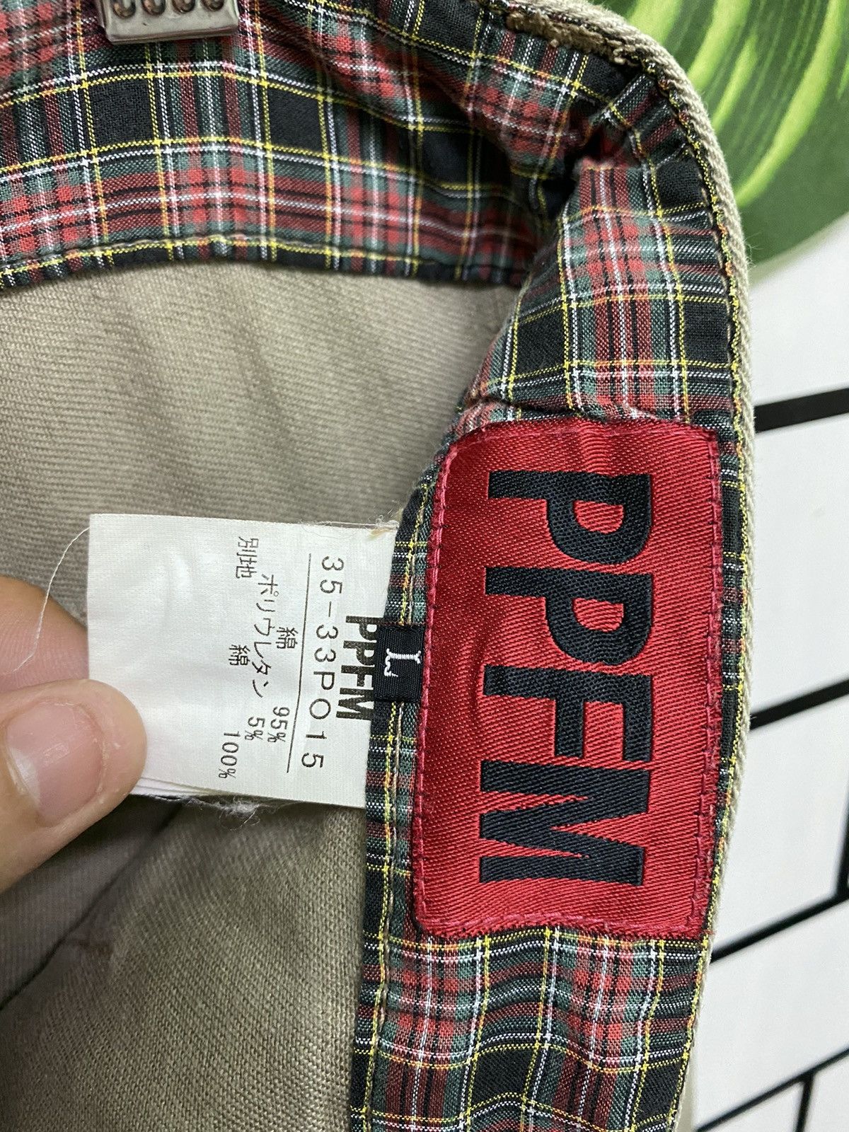 Japanese Brand × PPFM × Vintage Vintage PPFM J Curve Plaid Inside Leg Distressed Pants Size US 32 / EU 48 - 21 Thumbnail