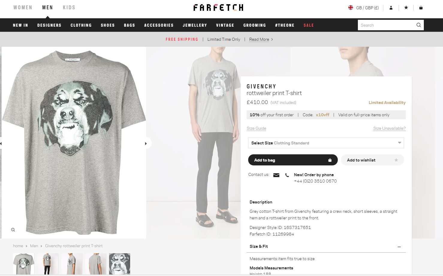 Givenchy Grey Felt Rottweiler T-shirt Size US XXS / EU 40 - 4 Thumbnail